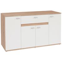 Komoda Carmen - bijela/srebrne boje, Moderno, drvni materijal/plastika (160/80/35cm) - Modern Living