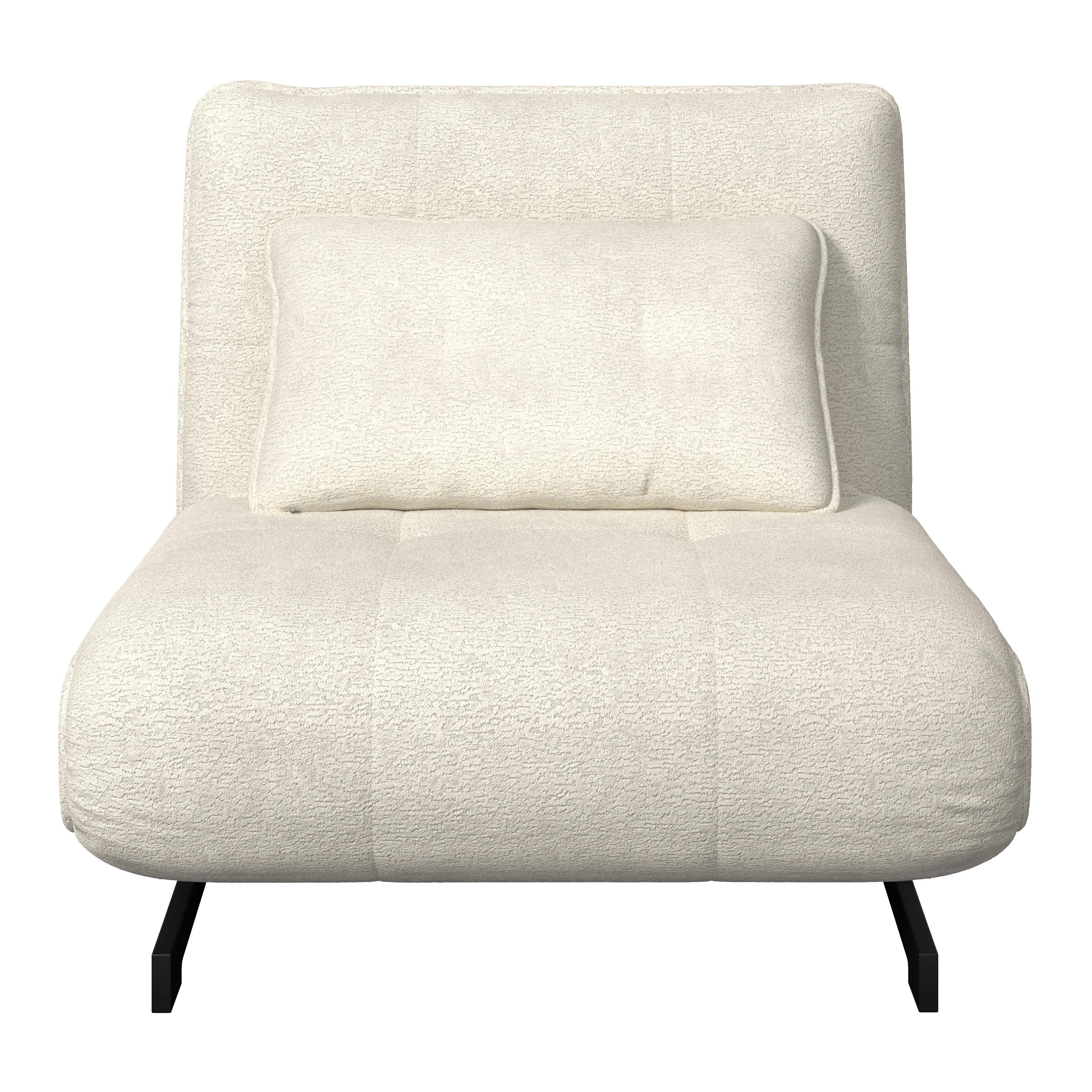 BÄDDFÅTÖLJ LUNA - vit/svart, Modern, metall/textil (92/86/80cm) - Bessagi Home