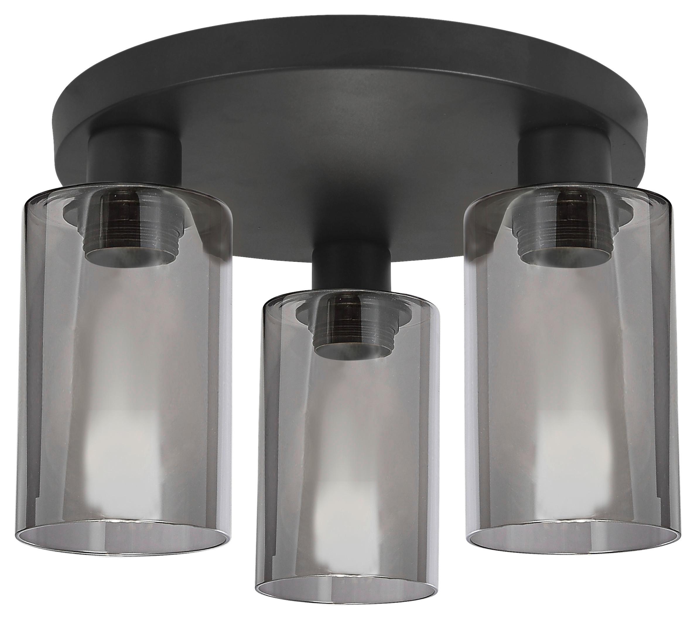 Strahler Hadera in Schwarz max. 15 Watt - Schwarz, Modern, Glas/Metall (34/22cm) - Modern Living