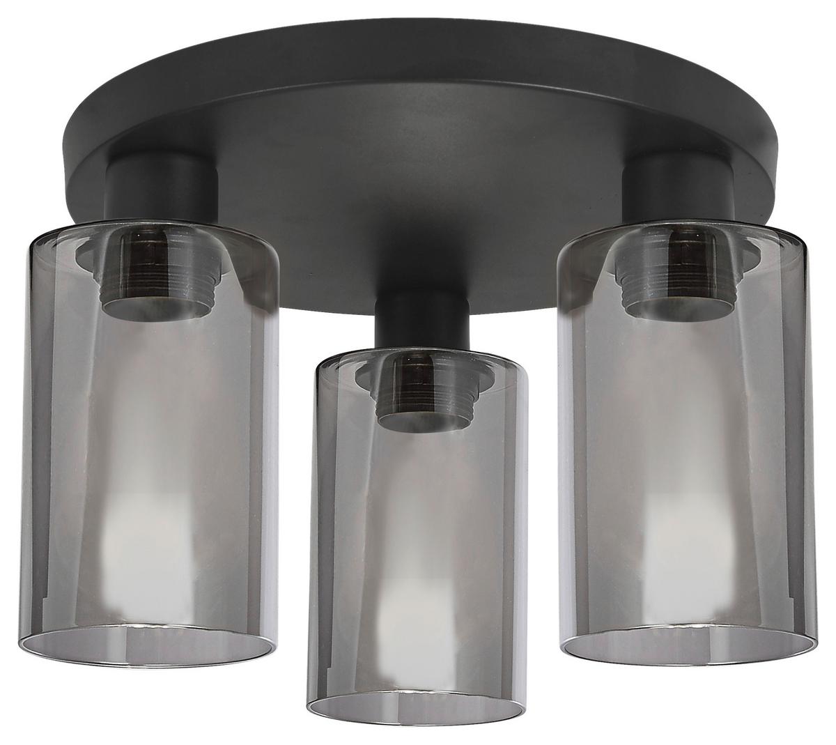 Strahler Hadera in Schwarz max. 15 Watt - Schwarz, Modern, Glas/Metall (34/22cm) - Modern Living
