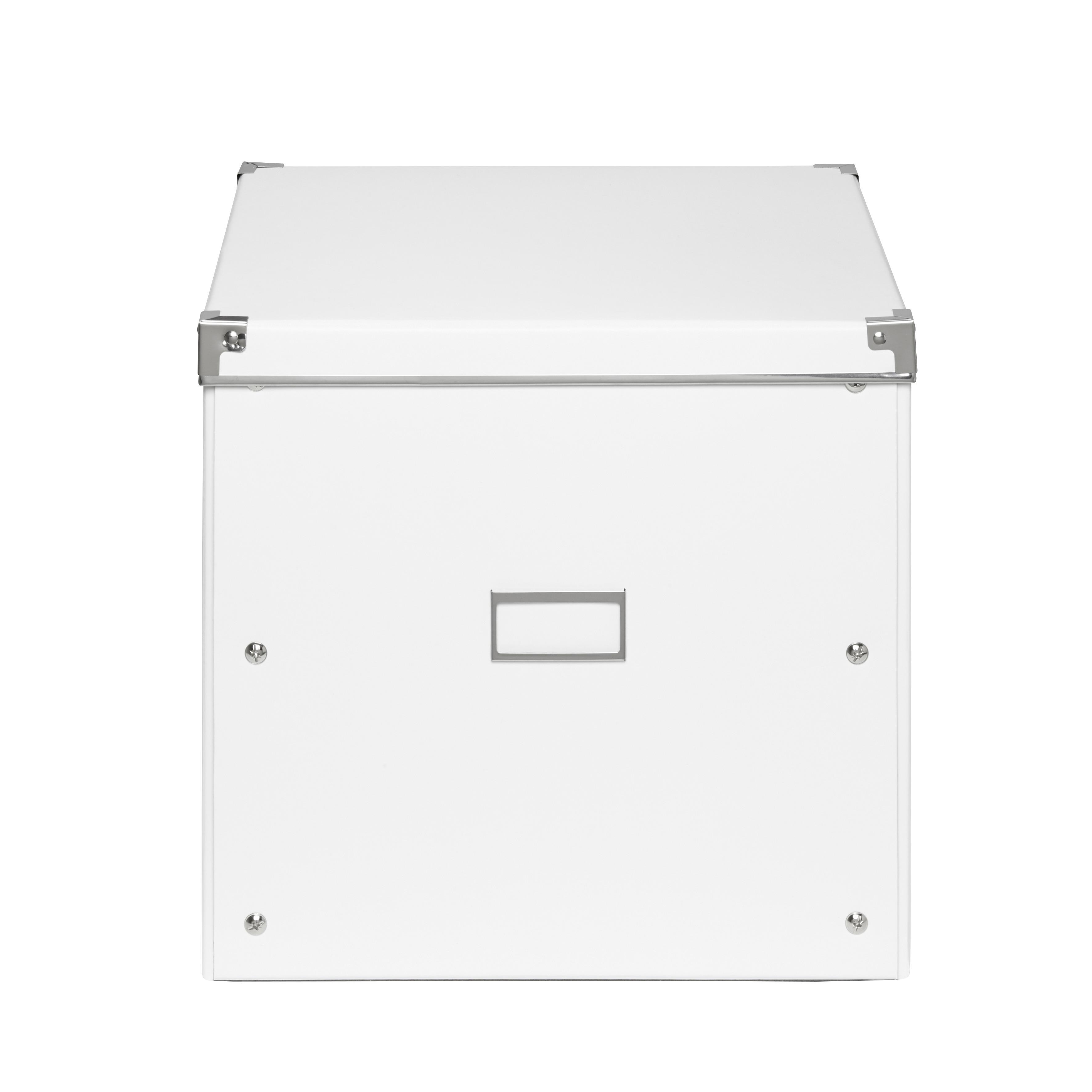 Tárolódoboz Lorenz - Fehér, Karton/Fém (33/33/31cm) - Modern Living
