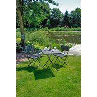 Gartengarnitur 3-tlg. Metall/ Kunststoff Schwarz - Schwarz, Basics, Kunststoff/Metall (62/74/62cm) - Gardenson