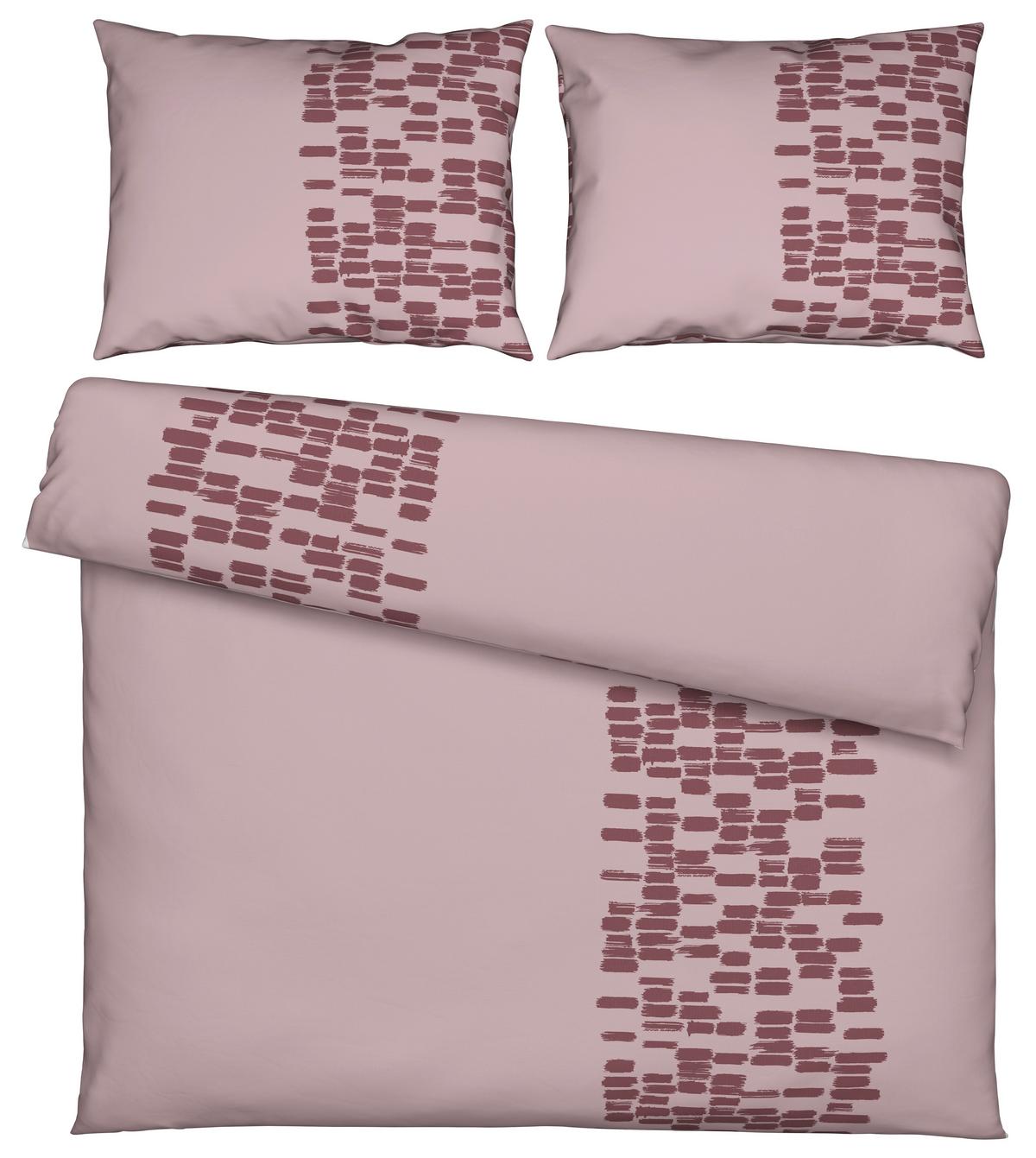 Posteljnina Brush Strokes - roza, tekstil (200/200cm) - Modern Living