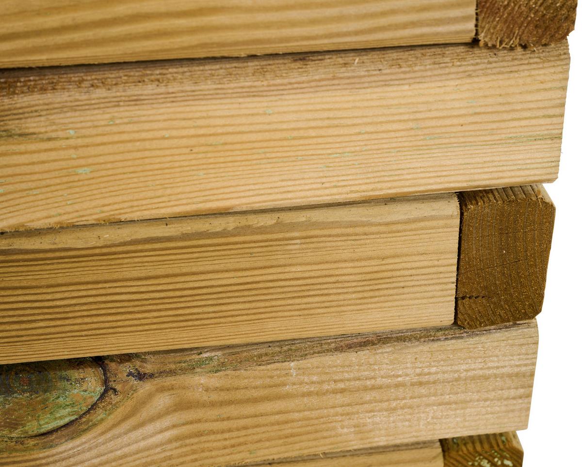 Blumenkasten Kieferfarben/Schwarz - Schwarz/Kieferfarben, Basics, Holz/Textil (50/39/50cm) - Siena Garden