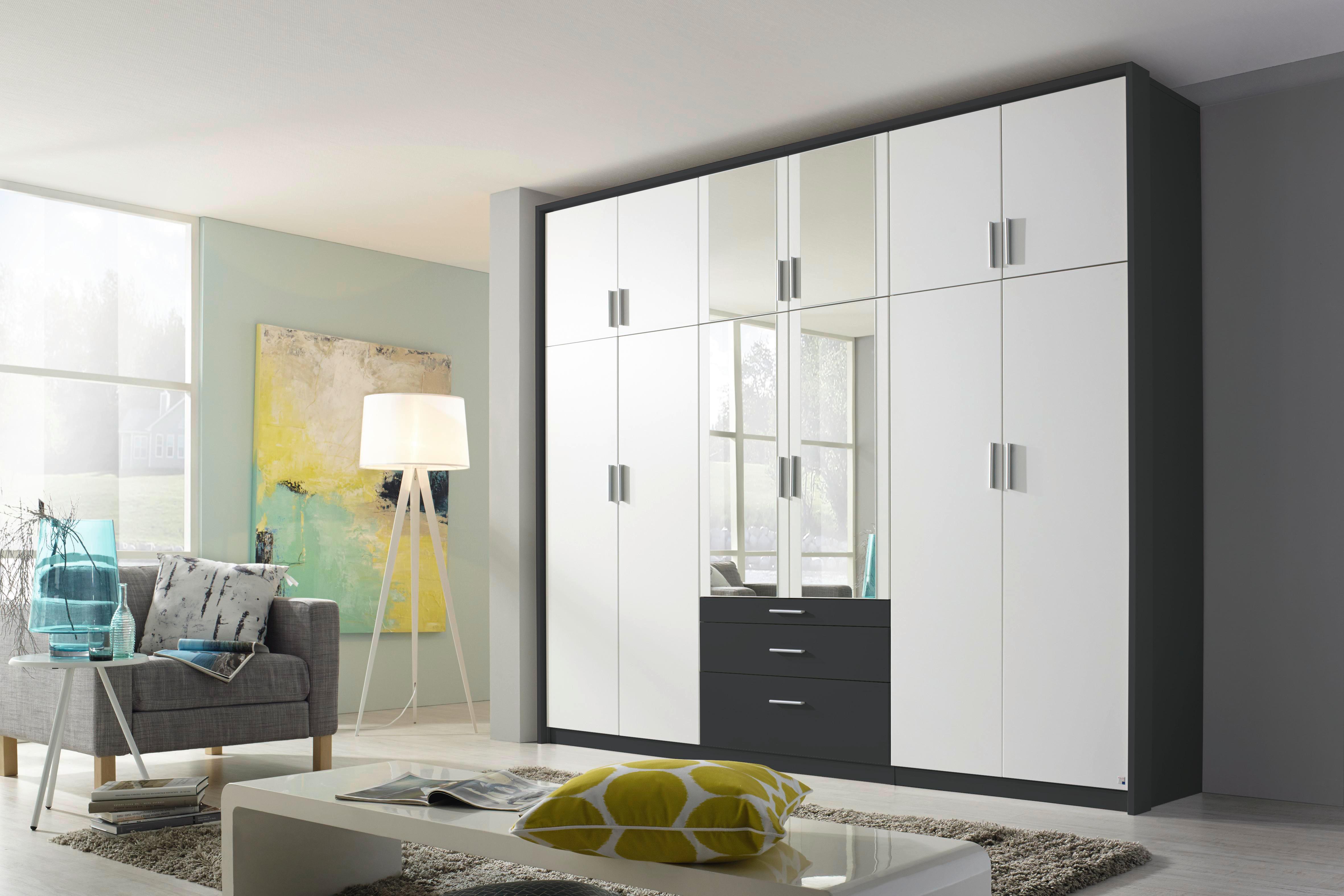 Ormar S Klasičnim Vratima Hildesheim - bijela/siva, Design, staklo/drvni materijal (275/231/56cm) - Modern Living