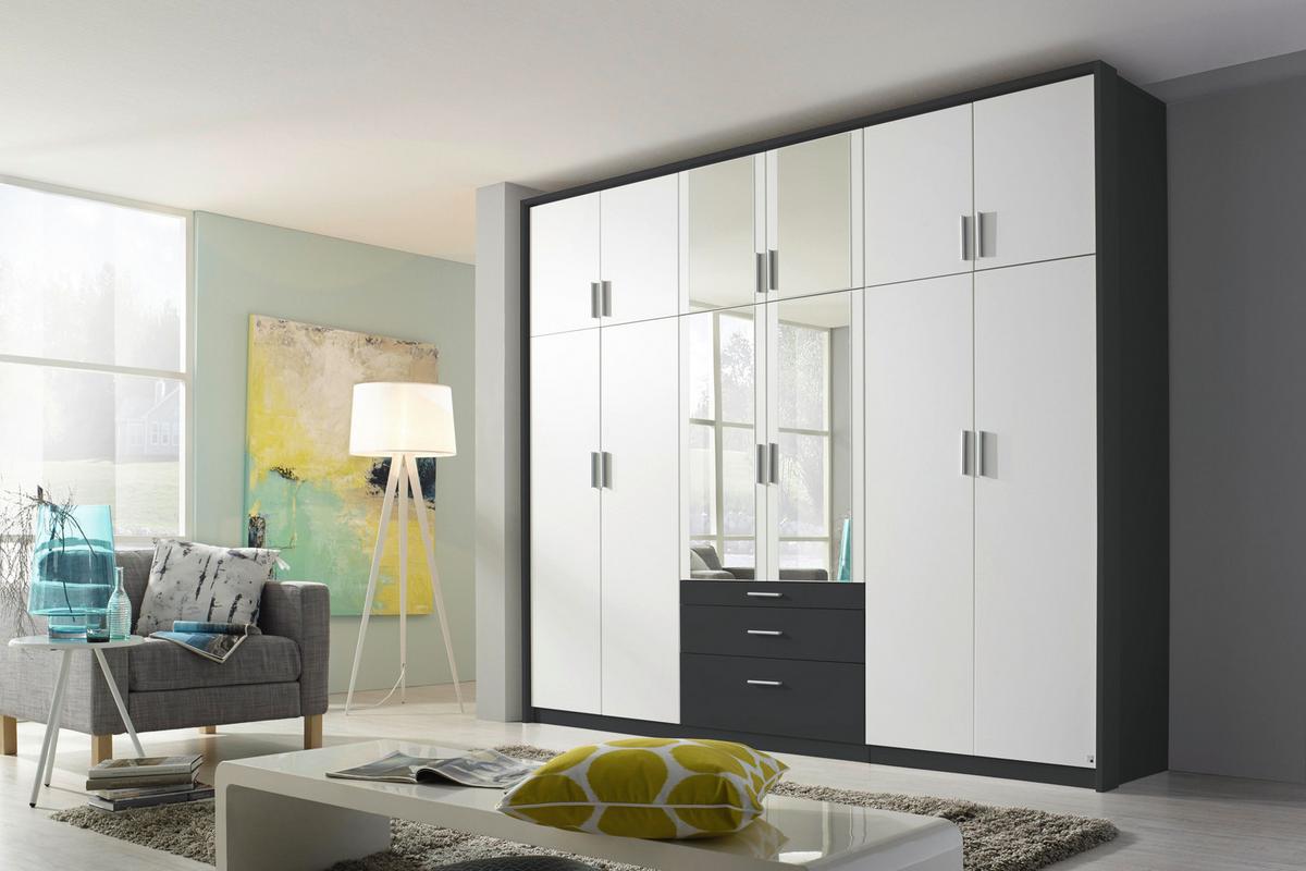 Ormar S Klasičnim Vratima Hildesheim - bijela/siva, Design, staklo/drvni materijal (275/231/56cm) - Modern Living