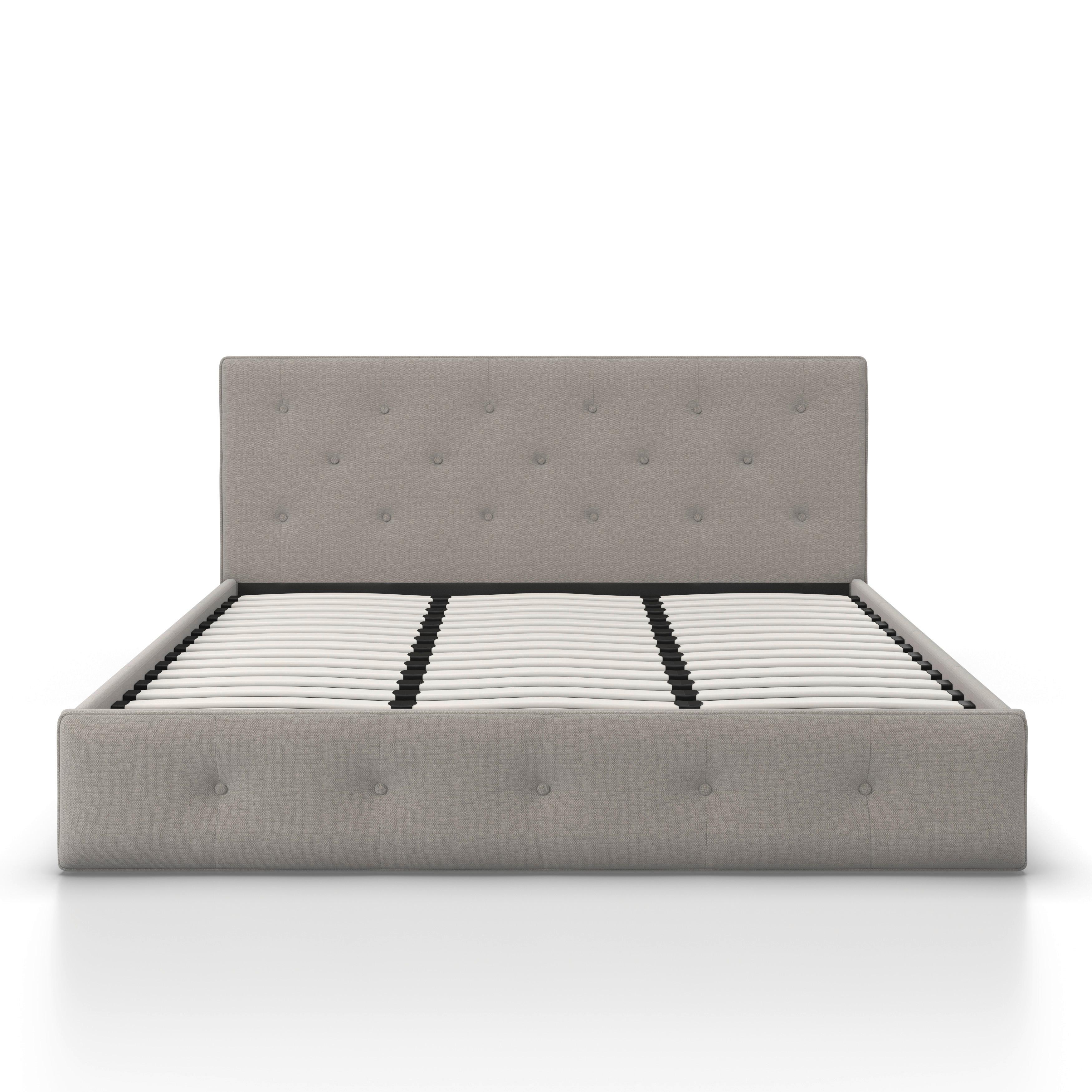 STOPPAD SÄNG JULIE - ljusgrå/svart, Modern, metall/trämaterial (180/200cm) - Bessagi Home