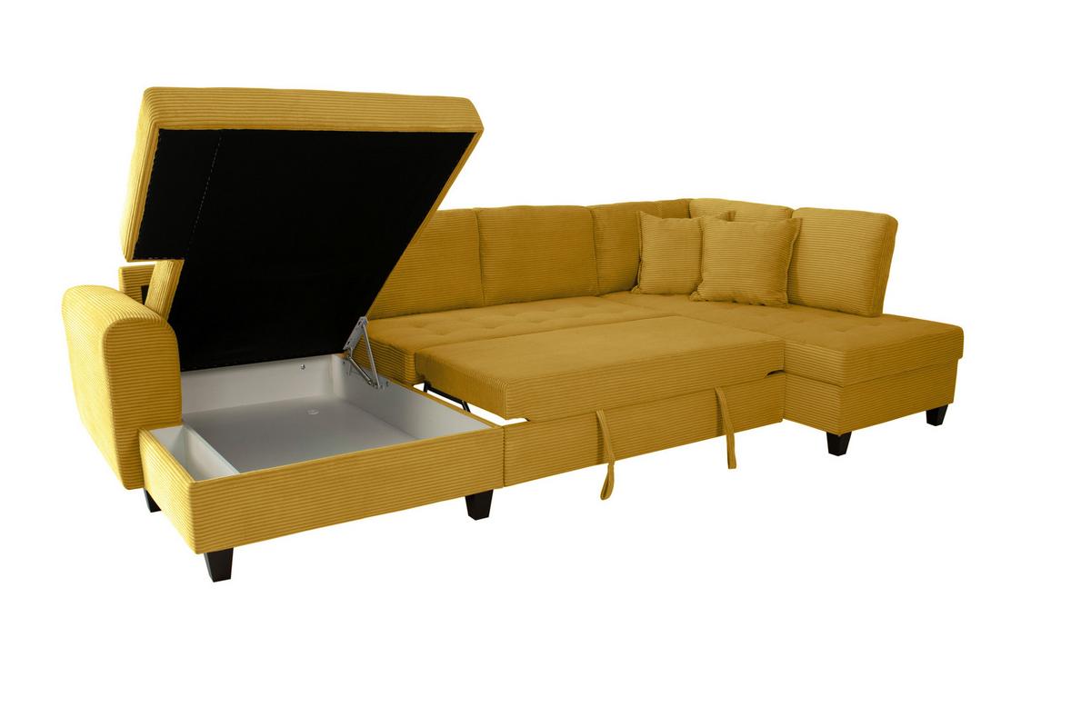 Kutna Garnitura Moritz - boje senfa, Trend, tekstil (155/324/178cm) - Modern Living