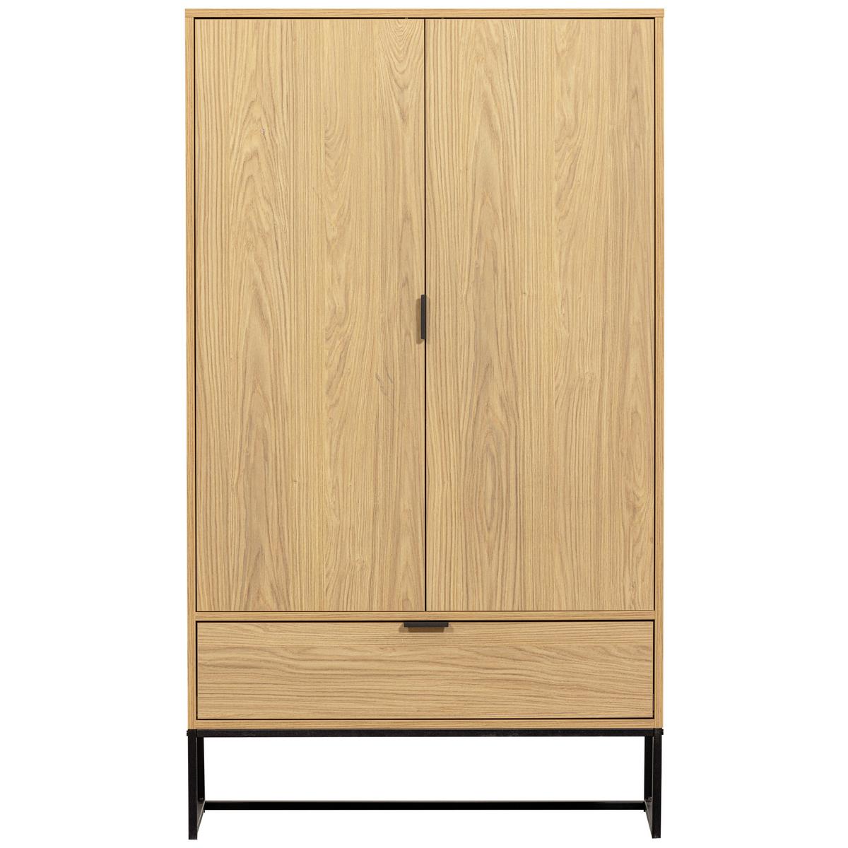 Mehrzweckschrank Silas Eichefarben/Schwarz - Eichefarben/Schwarz, Design, Holz/Metall (85/149/36cm) - Livetastic