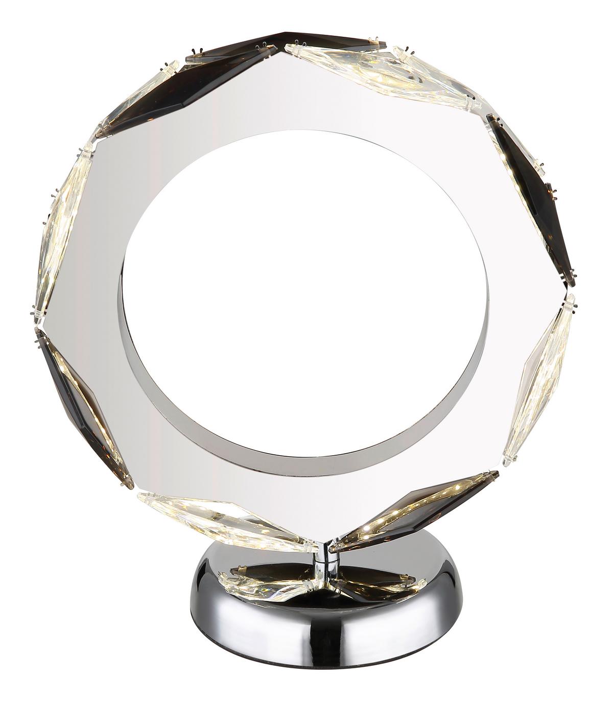 LED-TISCHLEUCHTE 67318T - Klar/Chromfarben, Design, Kunststoff/Metall (24/13/27cm) - Globo