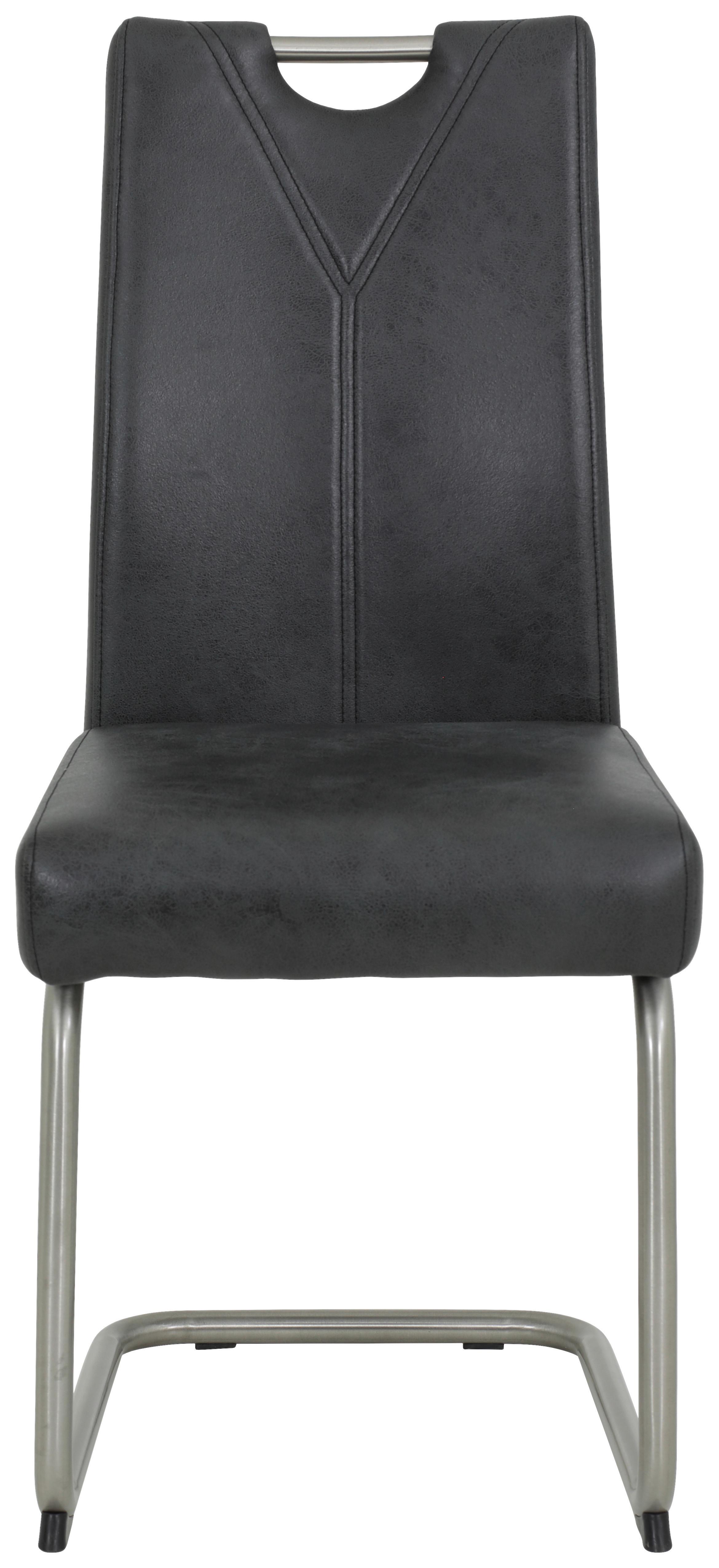 Schwingstuhl Sophia Anthrazit SOPHIA S - Edelstahlfarben/Anthrazit, MODERN, Textil/Metall (43/99/58cm) - MID.YOU