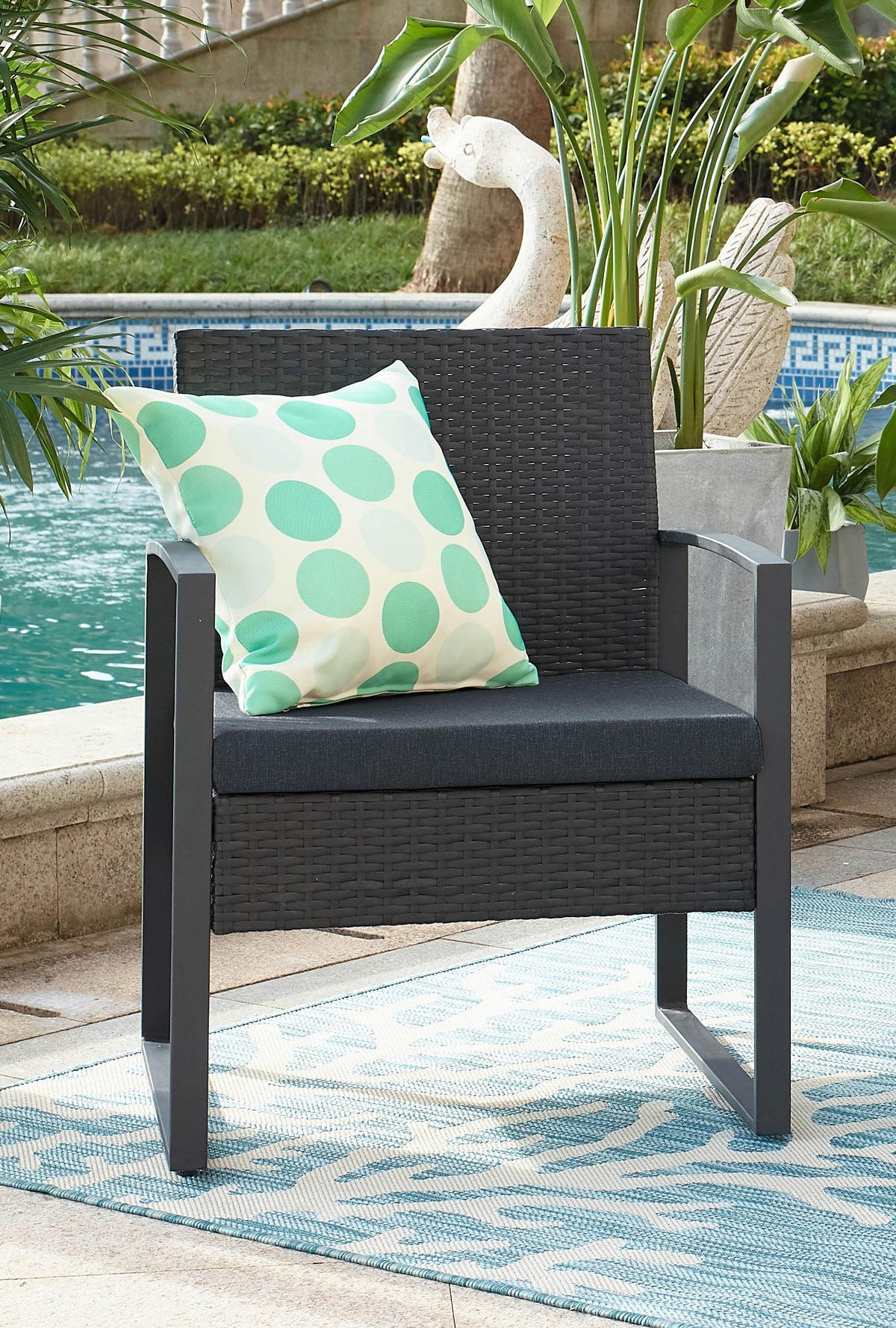 GARTENSET GARTEN-SITZGRUPPE 3-TLG. - Anthrazit/Grau, Design, Kunststoff/Textil - Gardenson