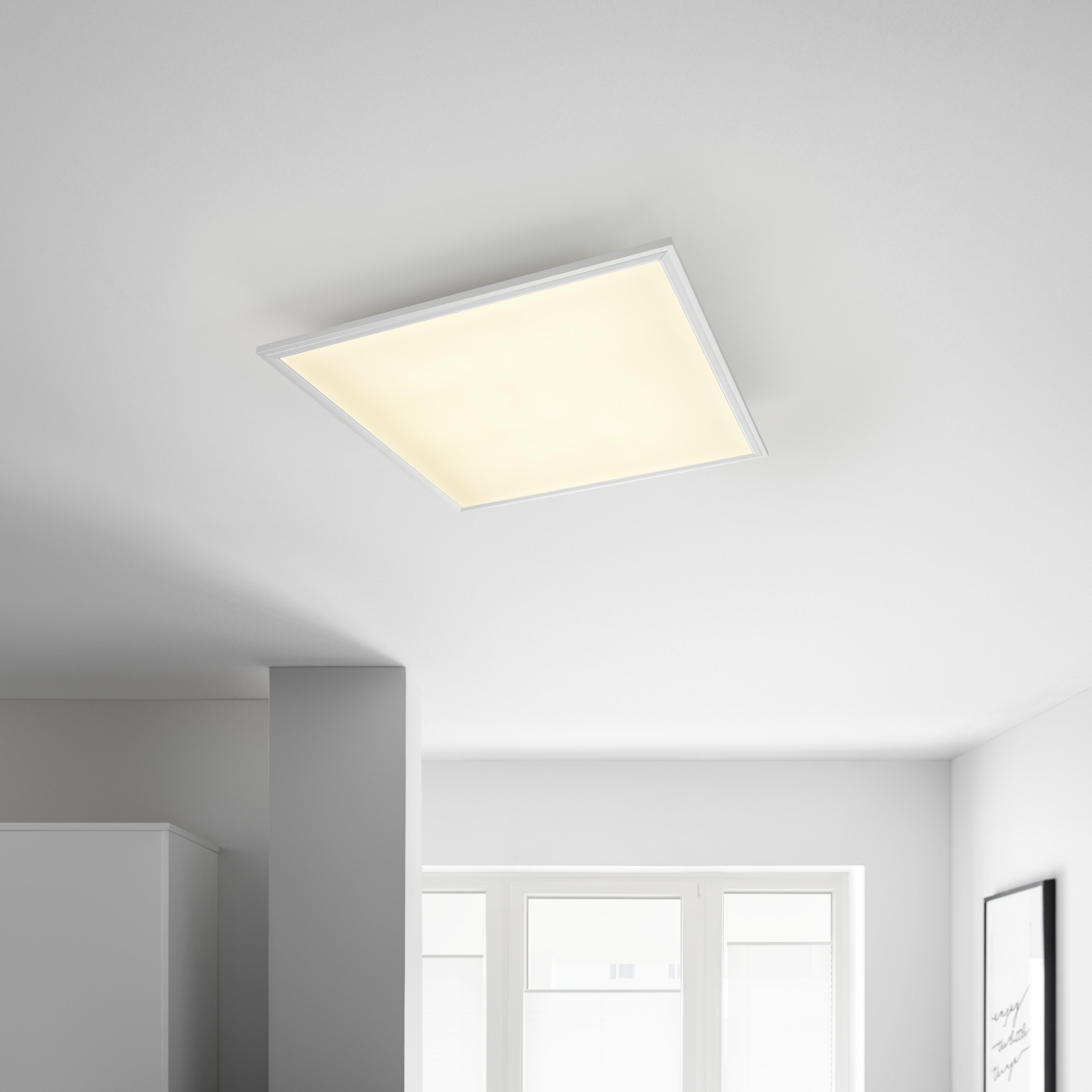 Led Mennyezeti Lámpa Cornelius - fehér, Modern, műanyag/fém (59,5/59,5/8cm) - Premium Living