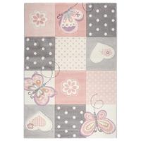 Kinderteppich Butterfly 2 in Rosa ca. 160x230cm - Rosa, ROMANTIK / LANDHAUS, Textil (160/230cm) - Mömax