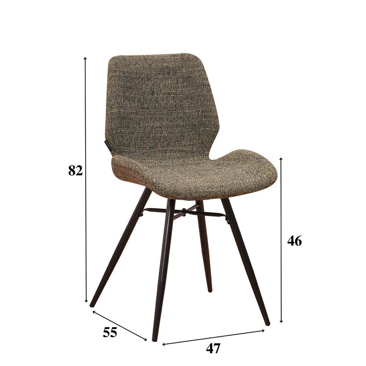 STUHL-SET BARRON - Schwarz/Grün, Design, Textil (47/82/55cm) - MID.YOU