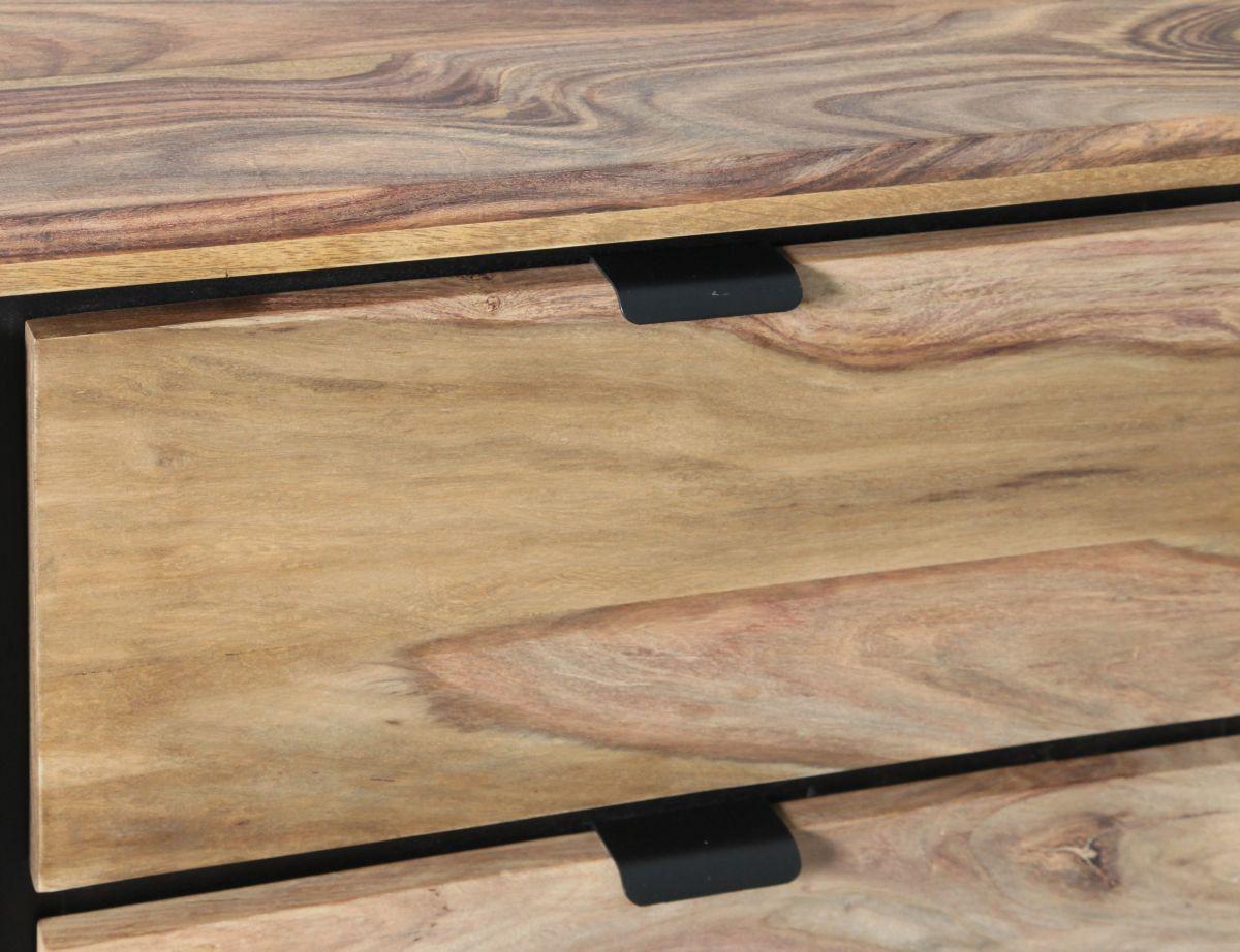 KOMODA BANDUNG - kolor naturalny/czarny, Modern, metal/drewno (200/85/40cm) - Livetastic