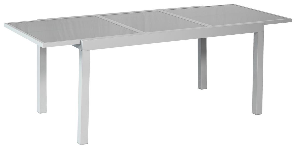 Vrtni Set Amalfi, 7-delni, Raztegljiva Miza - srebrne barve/rjava, Moderno, kovina/tekstil - Gardenson