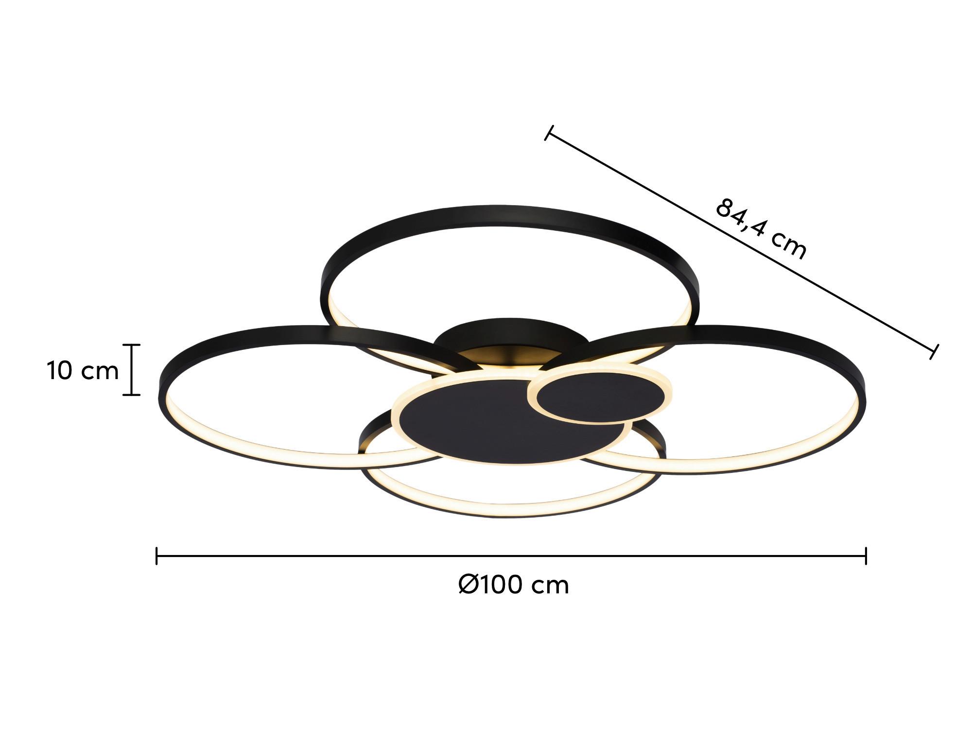 LED-Deckenleuchte Gonzalo max. 39 Watt - Schwarz, MODERN, Kunststoff/Metall (100/10cm) - Premium Living