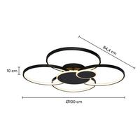 LED-Deckenleuchte Gonzalo max. 39 Watt - Schwarz, MODERN, Kunststoff/Metall (100/10cm) - Premium Living