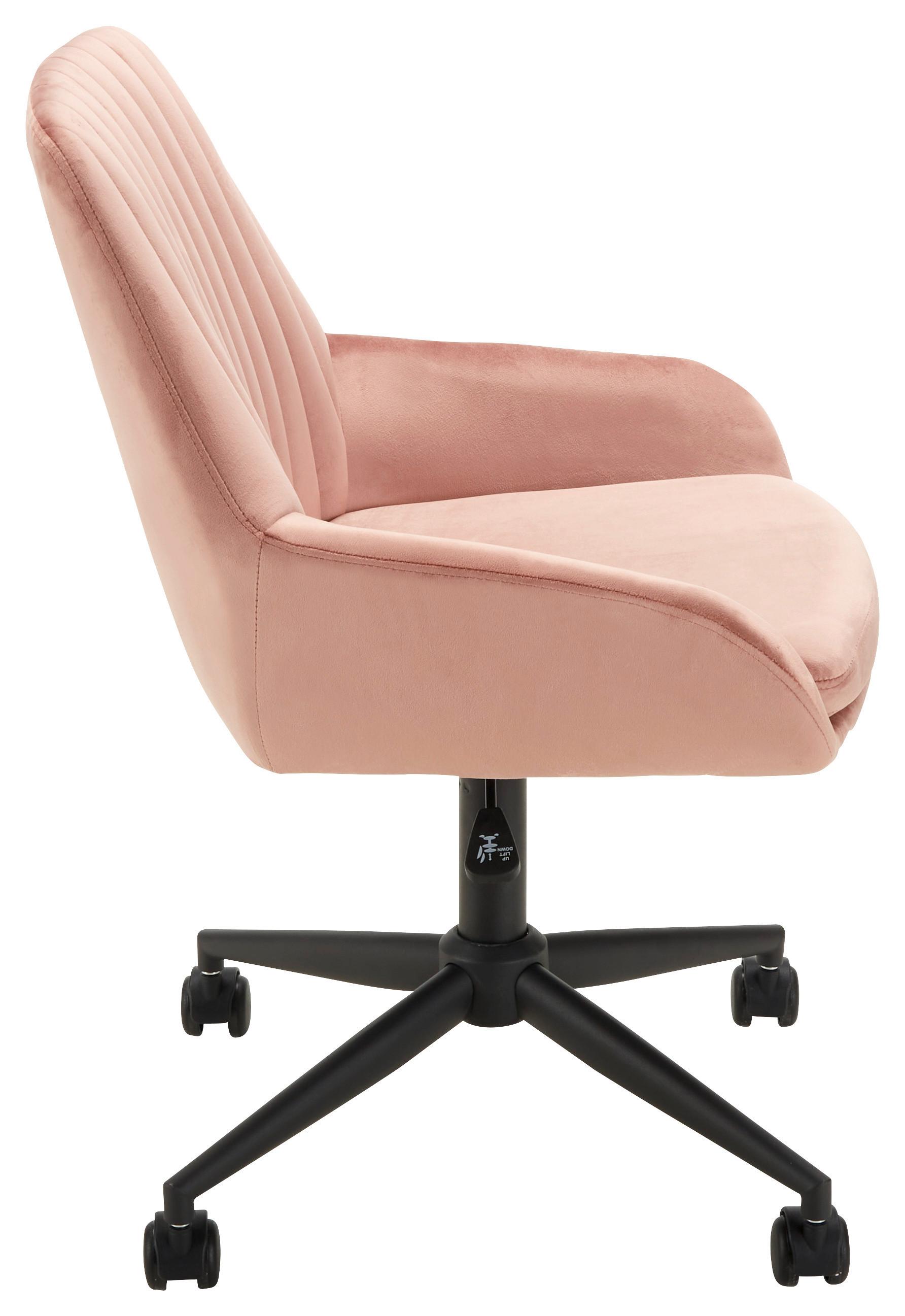 Drehstuhl Chilly in Rosa - Schwarz/Rosa, MODERN, Kunststoff/Textil (60/82,5-92/60cm) - Mömax