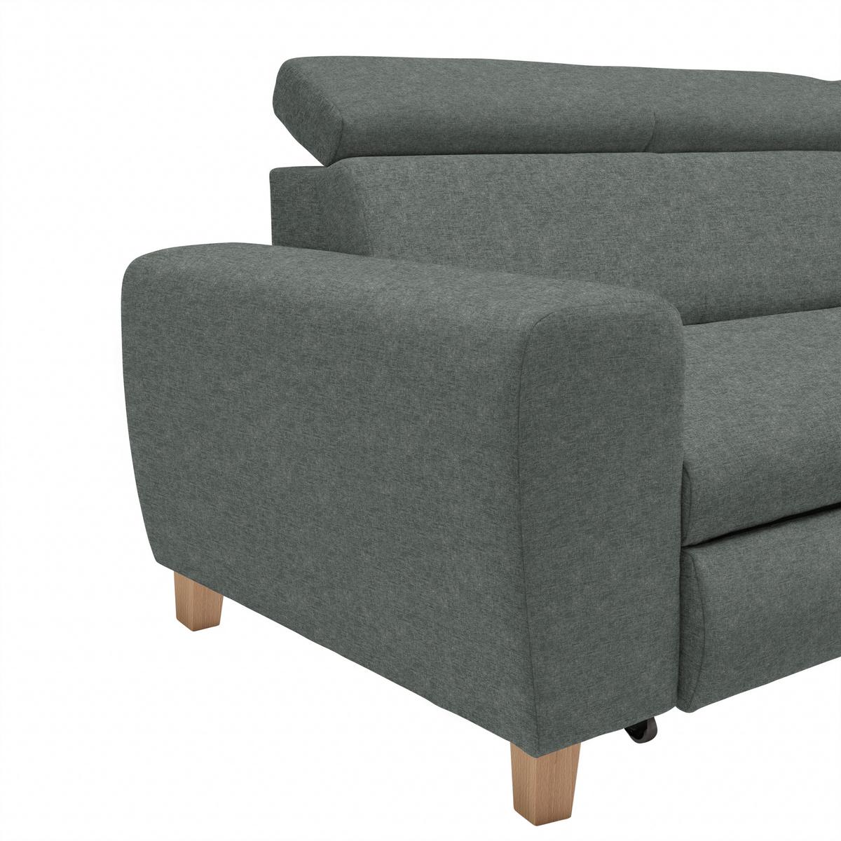 Ecksofa Lugo Graublau - Graublau, MODERN, Holz/Kunststoff (266/98/205cm) - Mömax