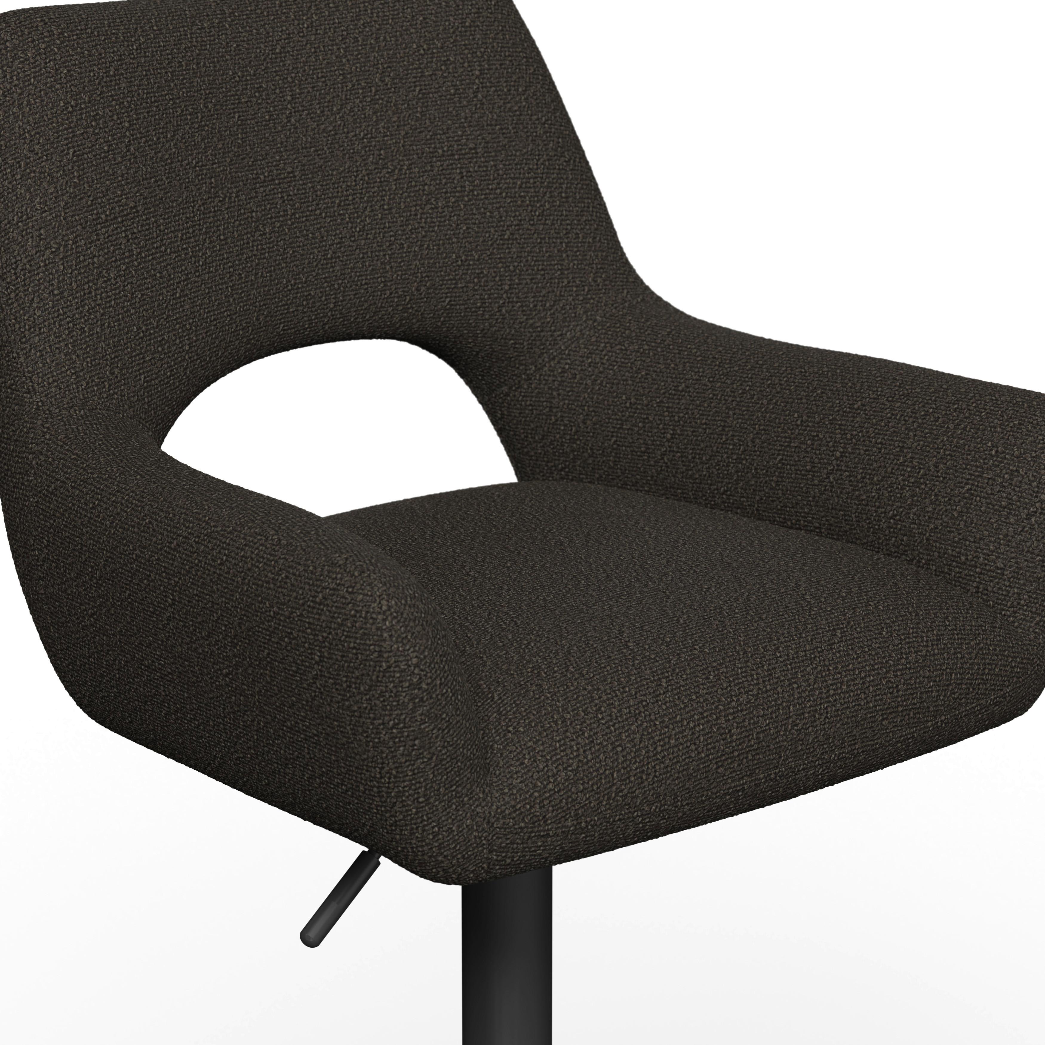 Barhocker Tami Dunkelbraun Struktur Gepolstert - Dunkelbraun/Schwarz, MODERN, Holz/Textil (46/82-102/51cm) - Bessagi Home