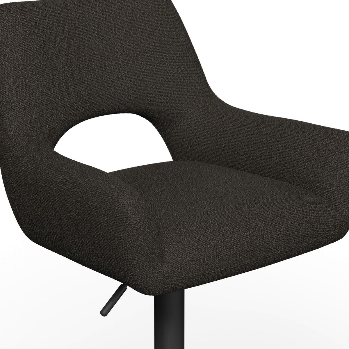 Barhocker Tami Dunkelbraun Struktur Gepolstert - Dunkelbraun/Schwarz, MODERN, Holz/Textil (46/82-102/51cm) - Bessagi Home