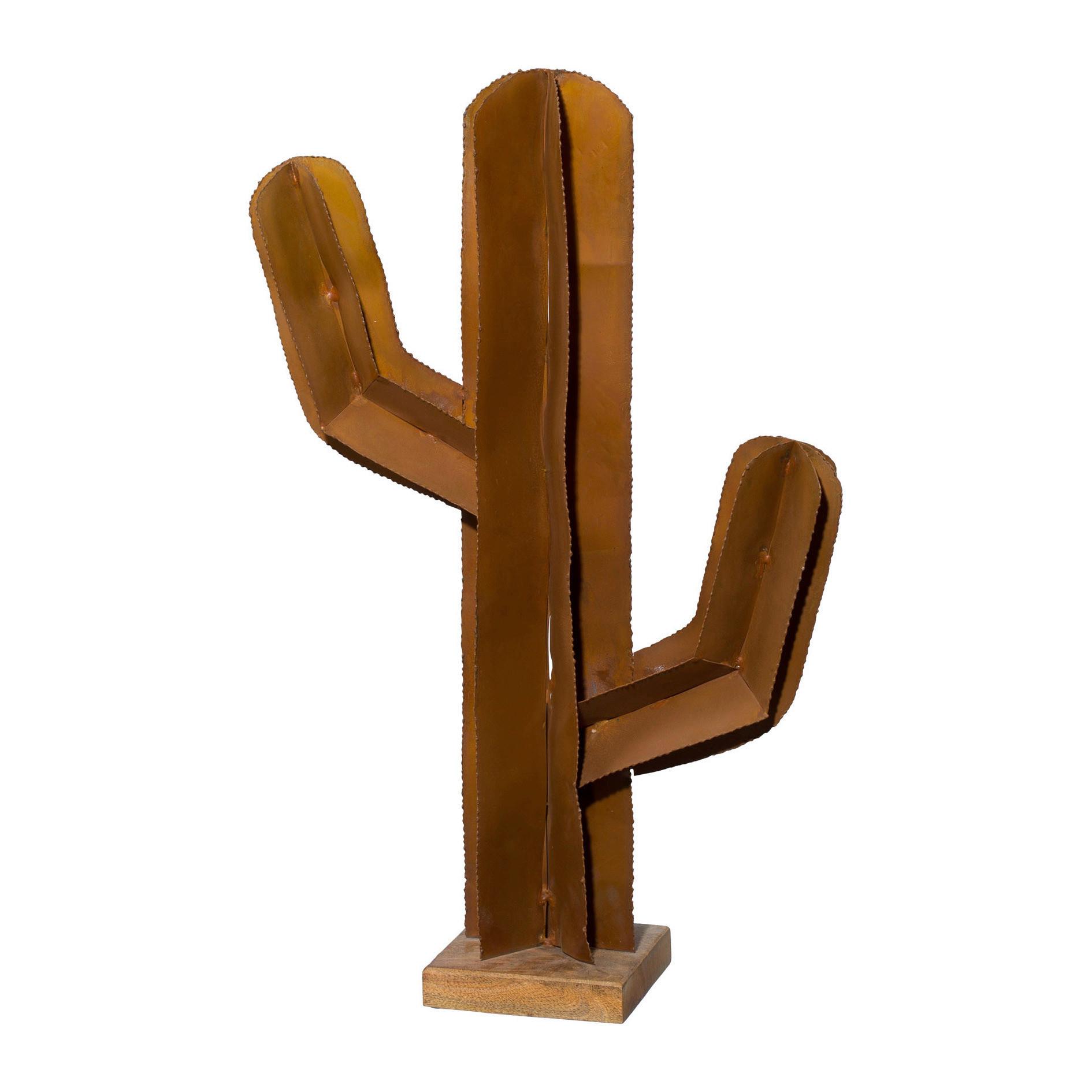 Dekokaktus Louis, ca. 75cm - Rostfarben, Trend, Metall (45/75/16cm) - MID.YOU