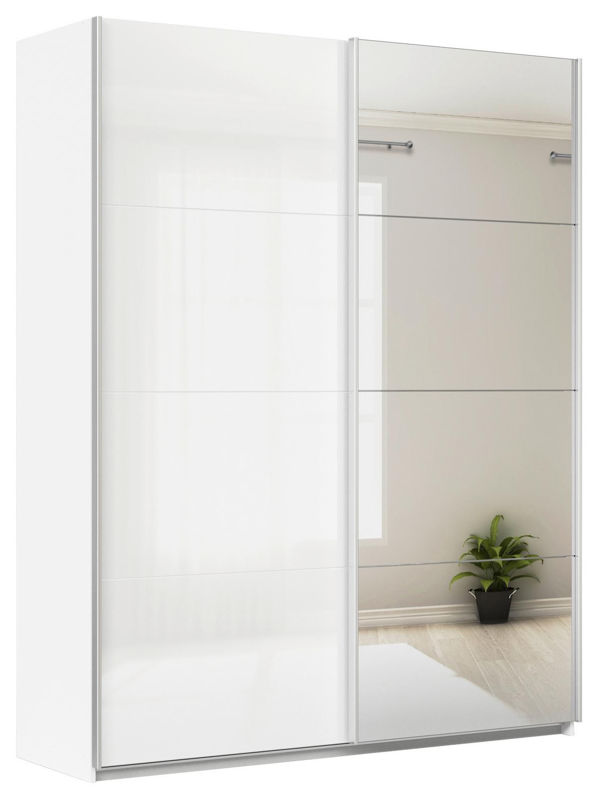 DULAP USI CULISANTE FELDKIRCH - argintiu/alb, Modern, material pe bază de lemn (181/229/62cm)