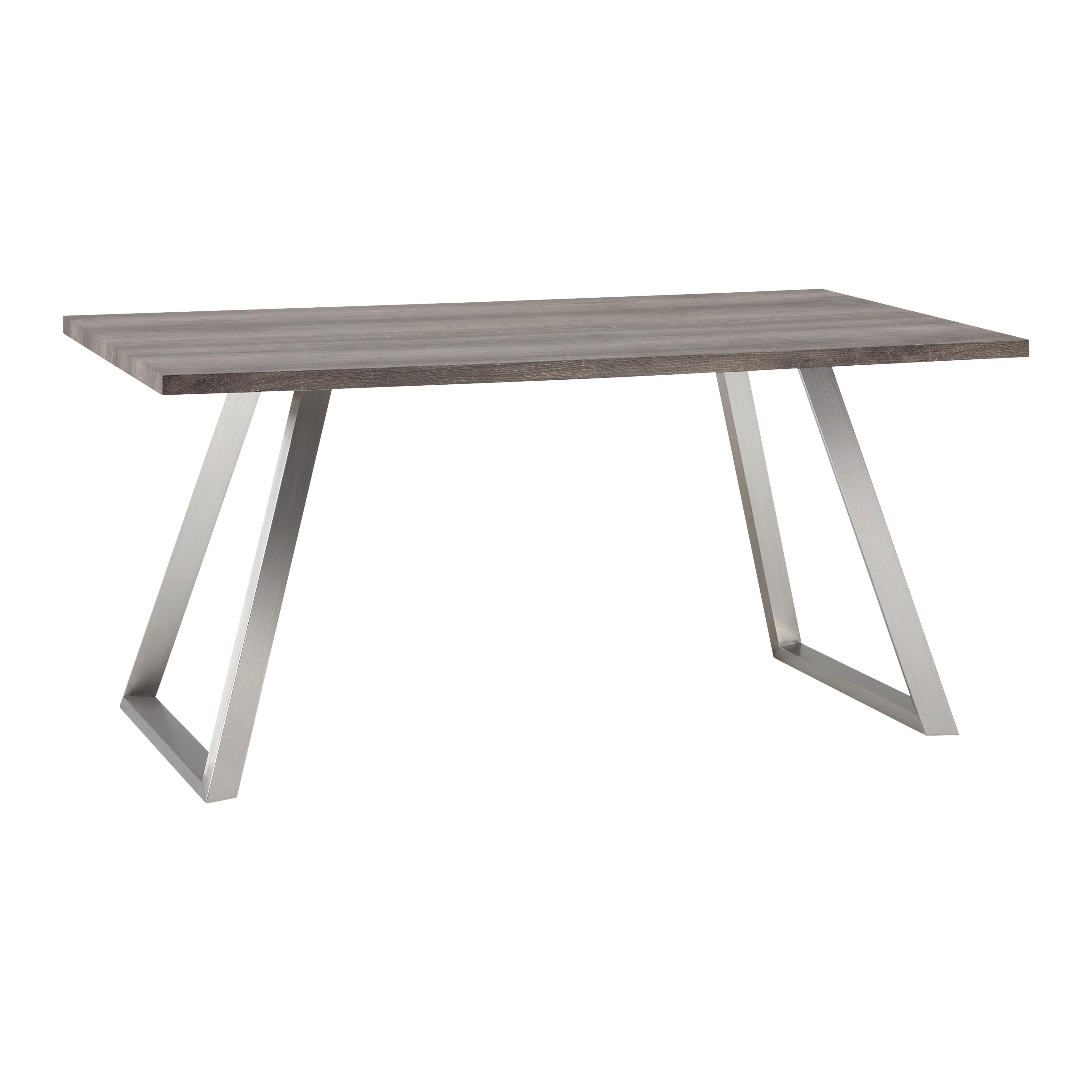 Esstisch Melani Walnussfarben MDF ca. 160x90 cm - Edelstahlfarben/Walnussfarben, MODERN, Holz/Holzwerkstoff (160/90/76cm) - Bessagi Home