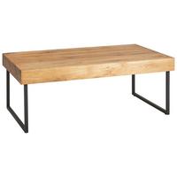 STOLIK KAWOWY SHARNA - kolor dębowy/czarny, Natur, metal/drewno (110/65/42cm) - Livetastic