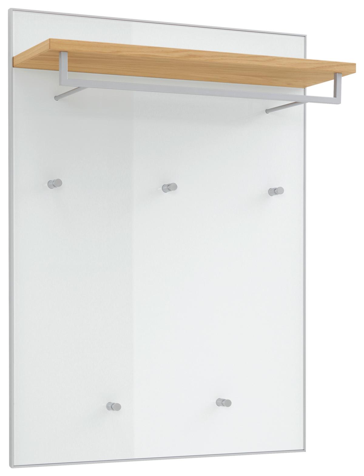 PANEL DO PRZEDPOKOJU VORTINA - kolor dębowy/biały, Design, materiał drewnopochodny/drewno (80/109/27cm)