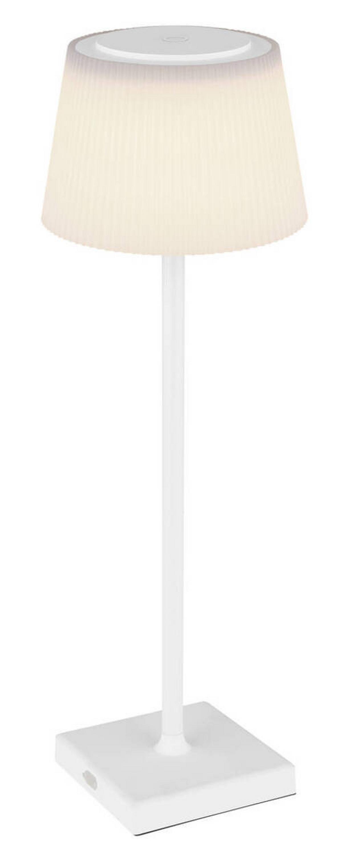 Akku-Tischleuchte Gregoir Weiß max. 4 Watt - Weiß, KONVENTIONELL, Kunststoff/Metall (13,1/38cm) - Globo