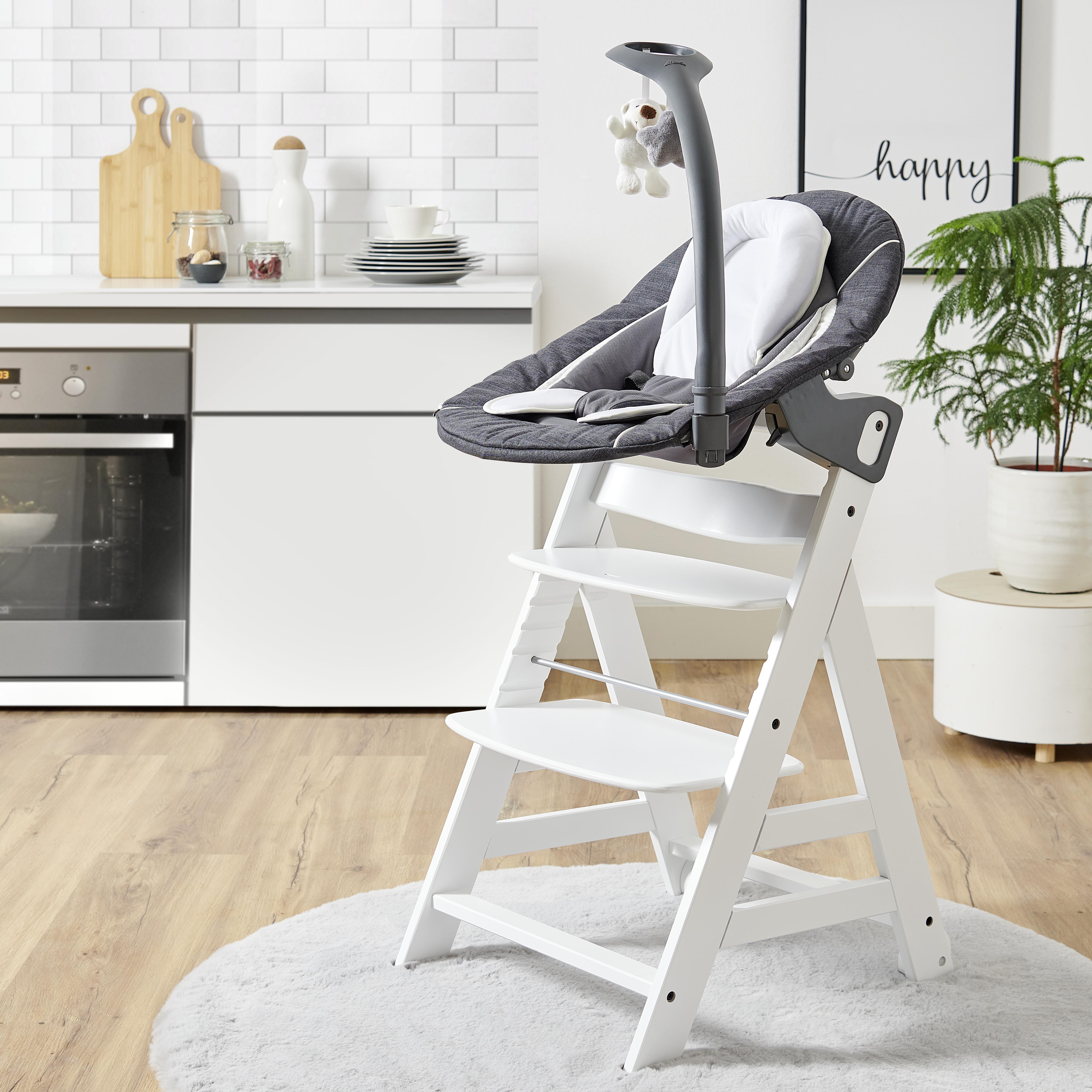 WYSOKIE KRZESŁO 663240 BETA+BOUNCER - biały/szary, Basics, drewno (58/48/83cm) - Hauck
