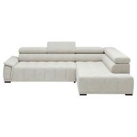 Ecksofa Sandfarben - Sandfarben/Schwarz, Modern, Kunststoff/Textil (283/206cm) - Premium Living