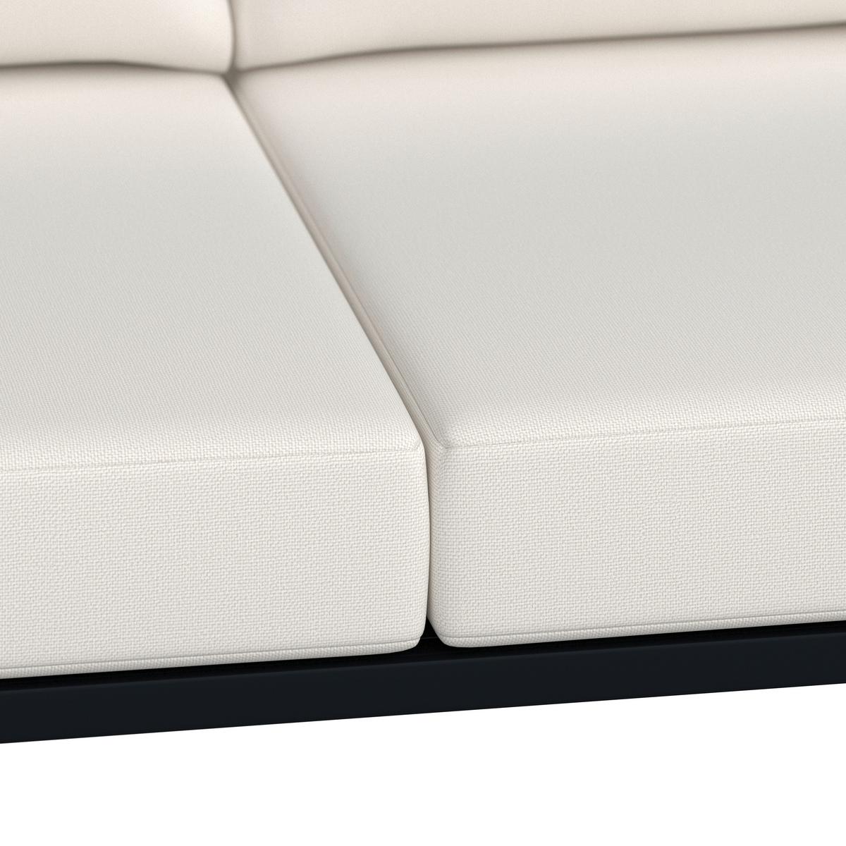 Loungegarnitur Loretta Creme Metall/Holz/Outdoorstoff - Creme/Schwarz, MODERN, Holz/Textil (80/75/80cm) - Bessagi Garden
