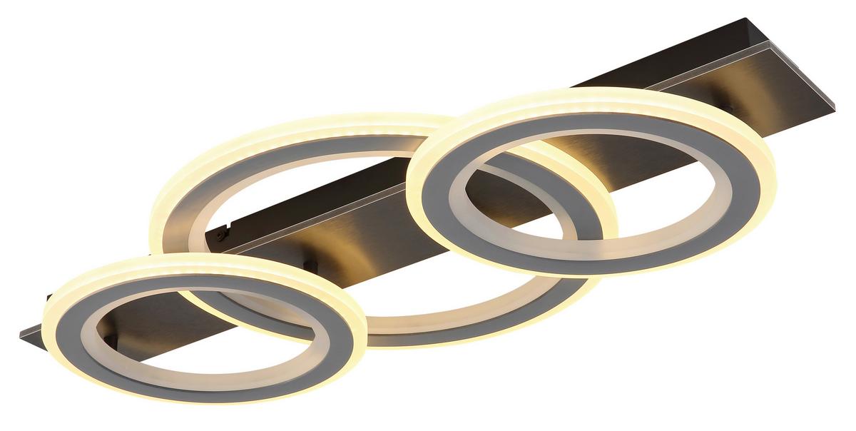 Led Stropna Svjetiljka Jayden - siva/svijetlo siva, Design, metal/plastika (73/37/8cm) - Globo