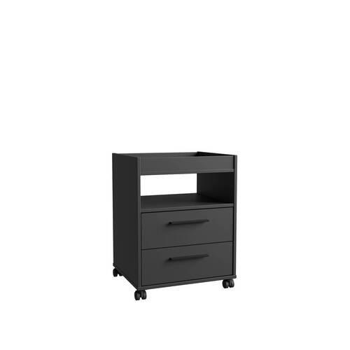 Görgős Konténer Fekete Tezaur - fekete, Modern, műanyag/faalapú anyag (48,4/63/42cm) - Mömax