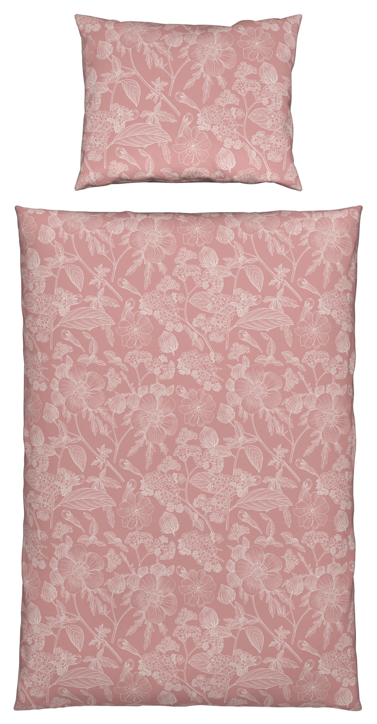 BETTWÄSCHESET LINETTE - Rosa, Romantik / Landhaus, Textil (160/210cm) - Modern Living