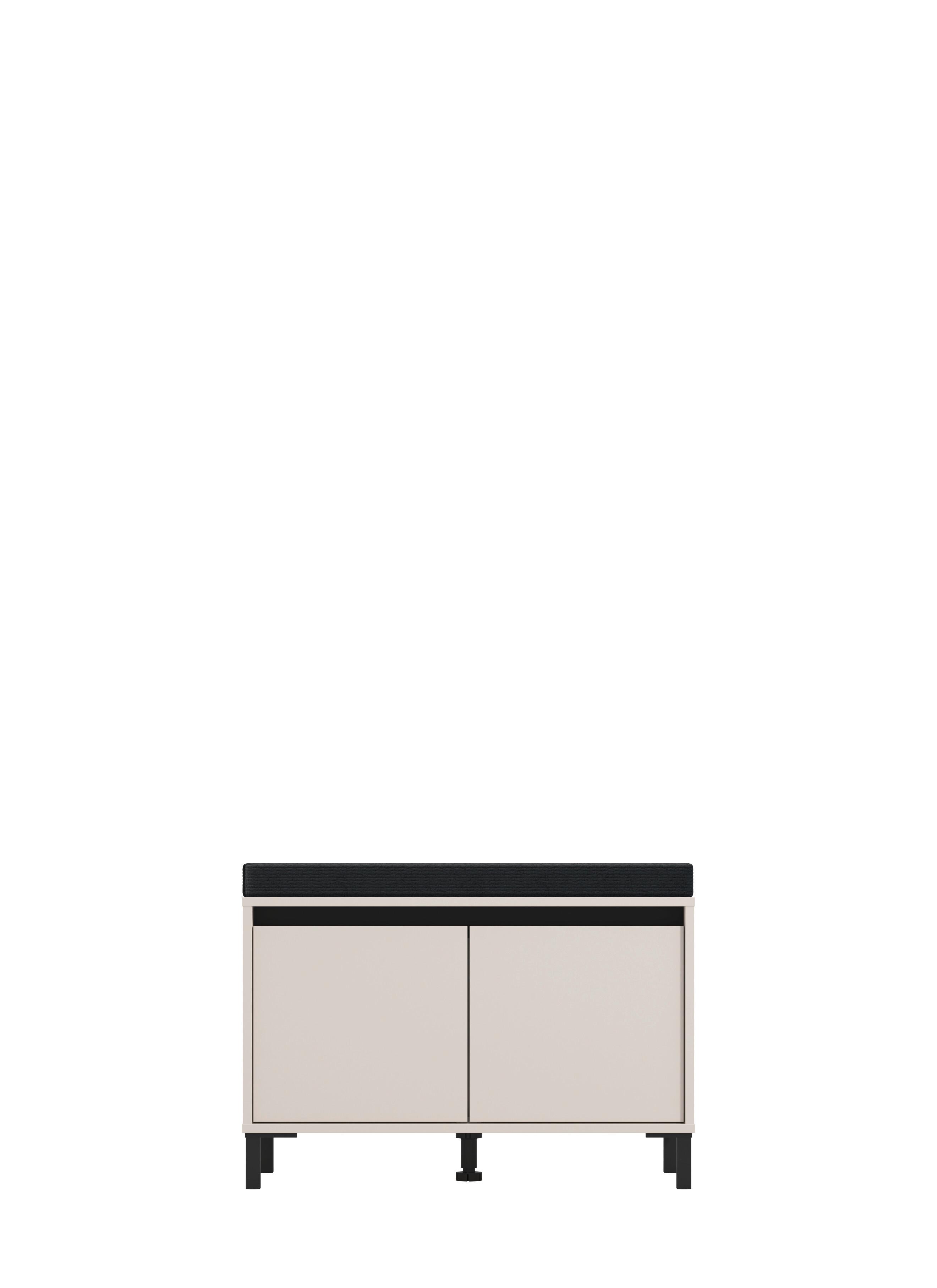 Előszobapad Arran - fekete/kasmír, Modern, faalapú anyag/textil (80/52/40cm)