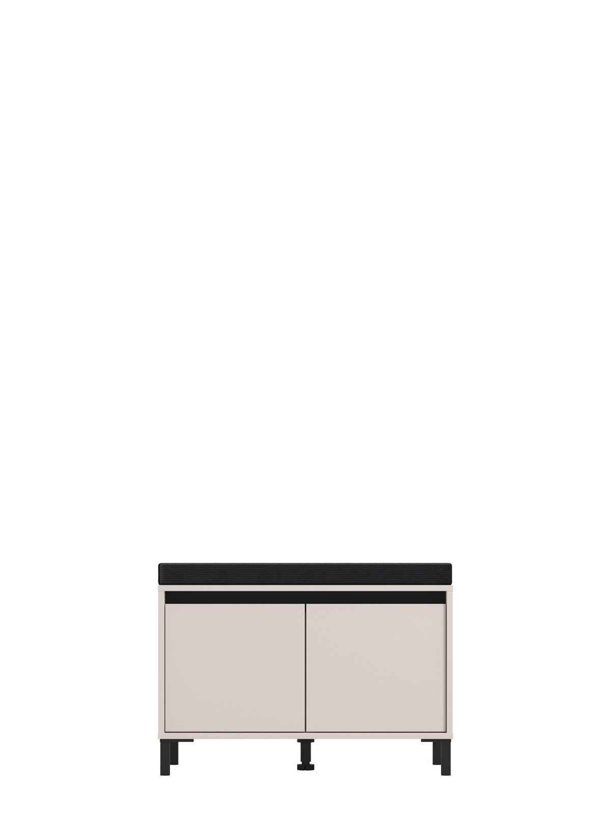 Előszobapad Arran - kasmírszínű/fekete, Modern, faalapú anyag/textil (80/52/40cm)