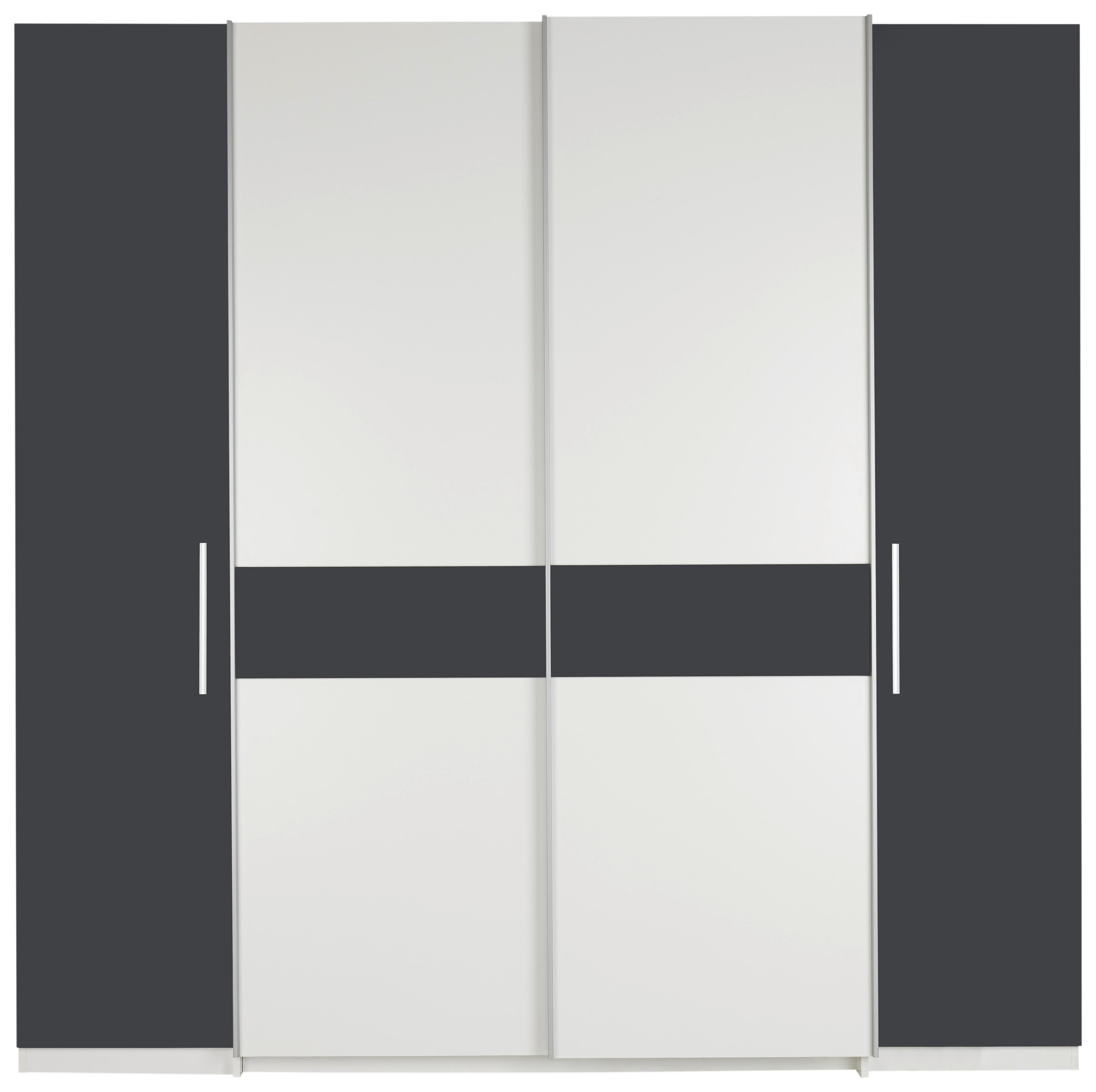 Kombinirana Omara Za Oblačila Fabio, Bela, Barva Grafita - bela/barve grafita, Konvencionalno, leseni material (215/210/62cm) - Modern Living