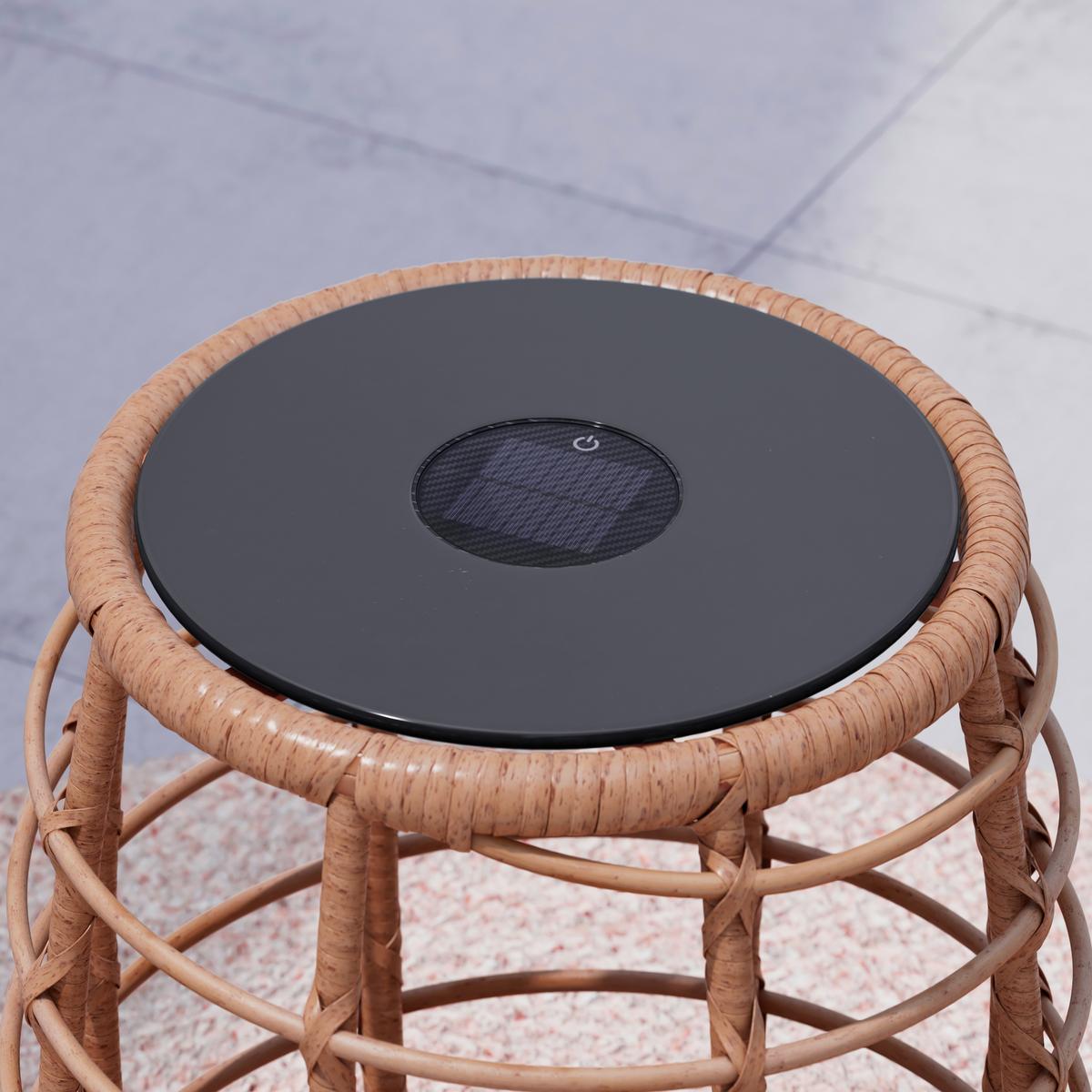 BALKONSET LENI 1 - Beige/Schwarz, Modern, Glas/Kunststoff (56/62/72cm) - Mömax