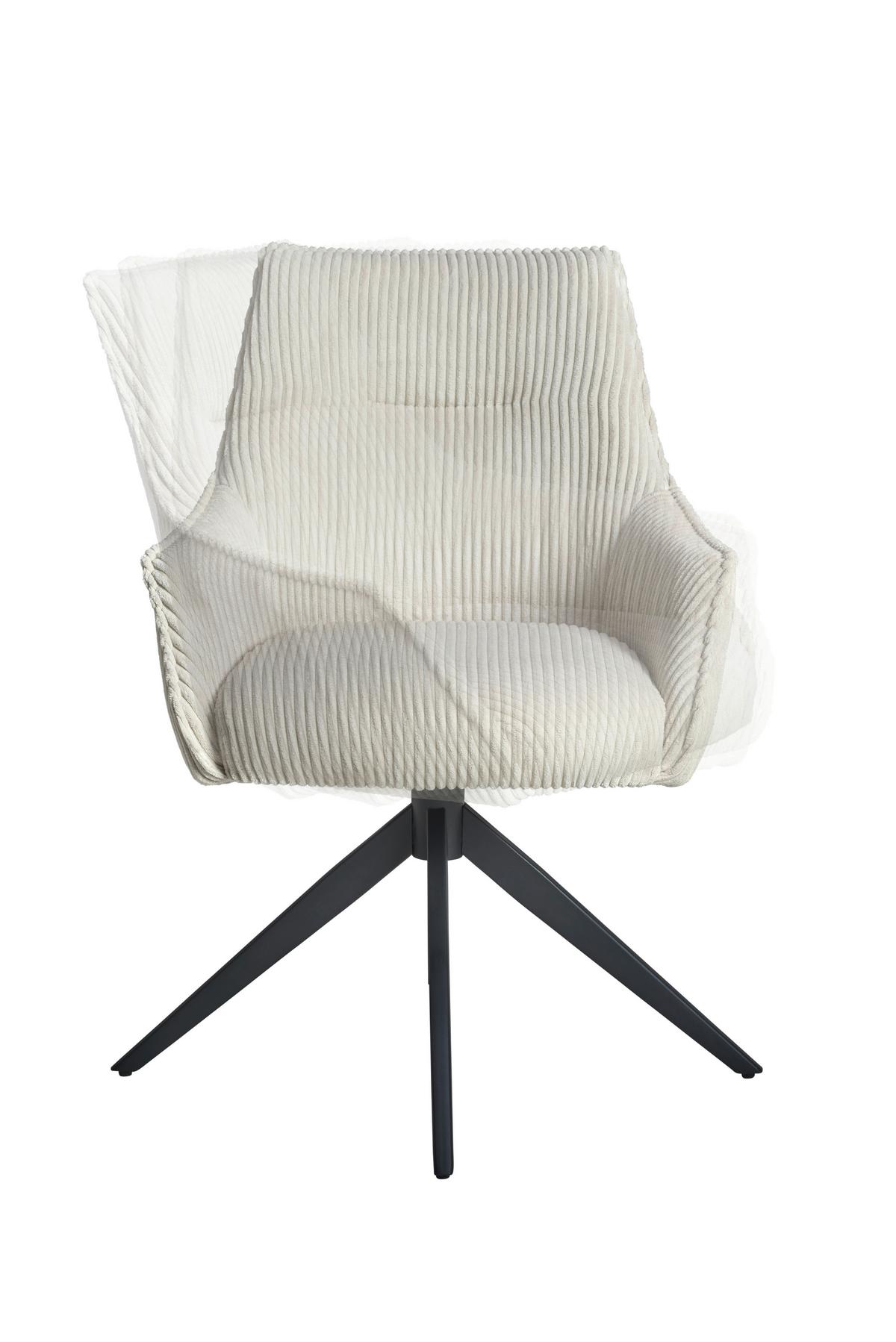 KRZESŁO Z PODŁOKIETNIKAMI YUKI - beżowy/czarny, Lifestyle, metal/tkanina (61/87/65cm) - MID.YOU