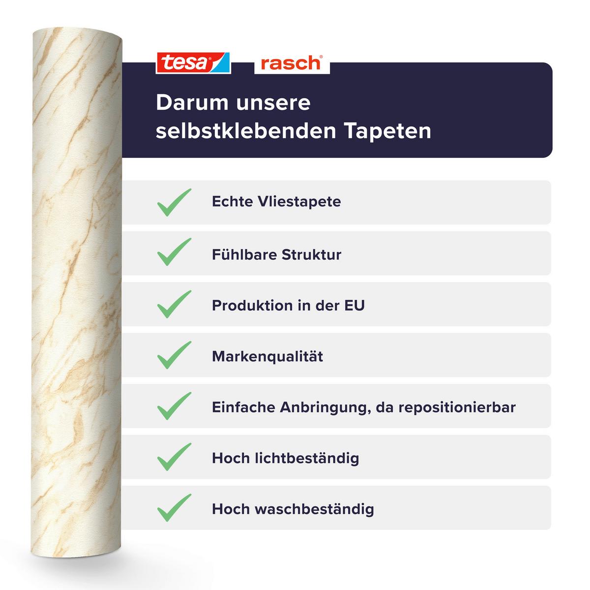 Tapete Carrara Beige - Beige, Design, Textil (600/53cm) - Tesa