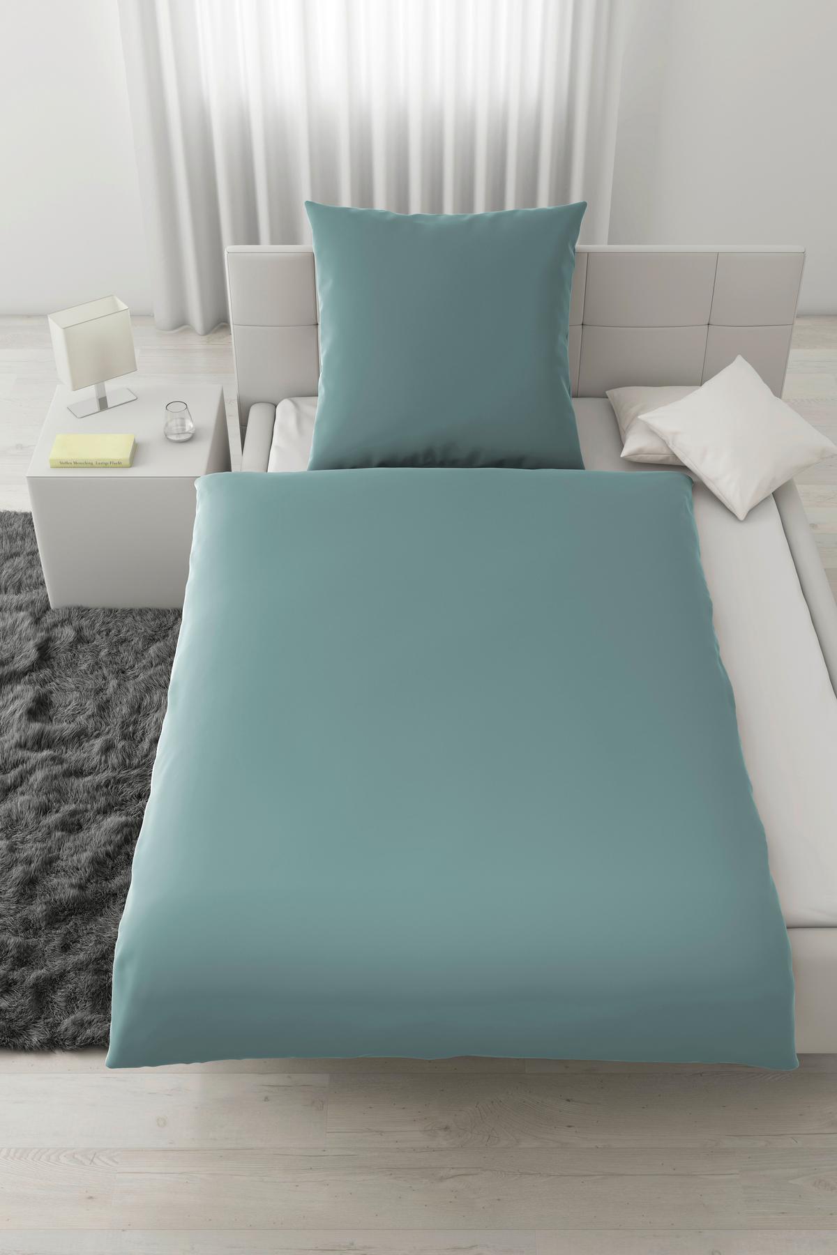 Bettwäsche Victoria Mineralblau ca. 135x200cm - Blau, MODERN, Textil (135/200cm) - Mömax