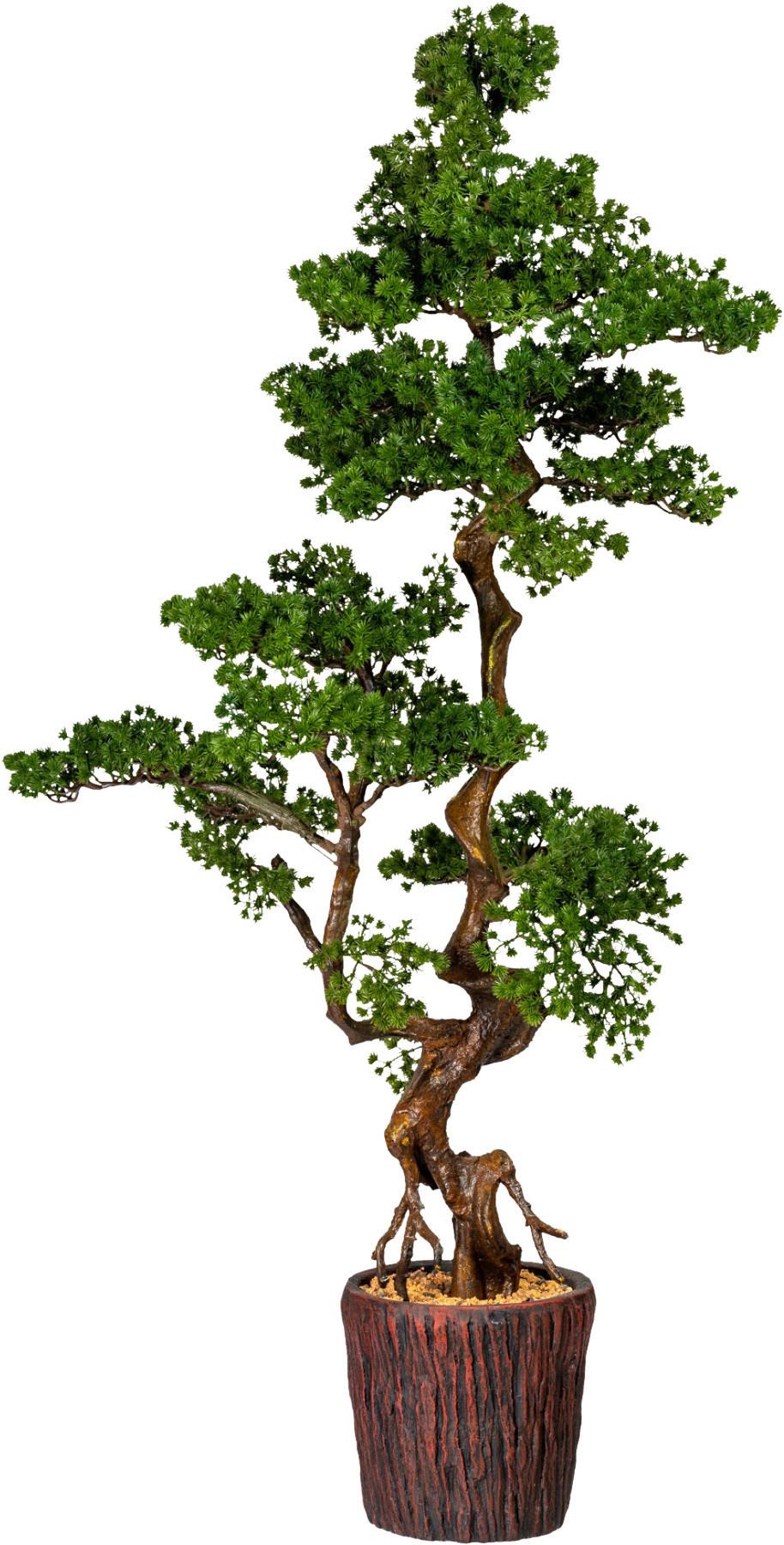 Kunstpflanze Bonsai Grün/Braun - Braun/Grün, Design, Keramik/Kunststoff (155cm)