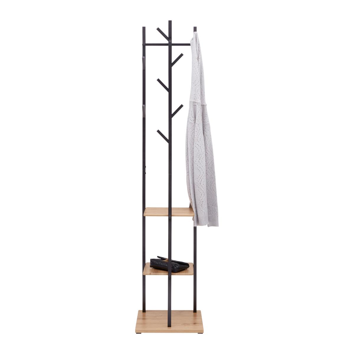 Garderobenständer Lugo Schwarz - Schwarz, MODERN, Holzwerkstoff/Metall (40/182/40cm) - Mömax