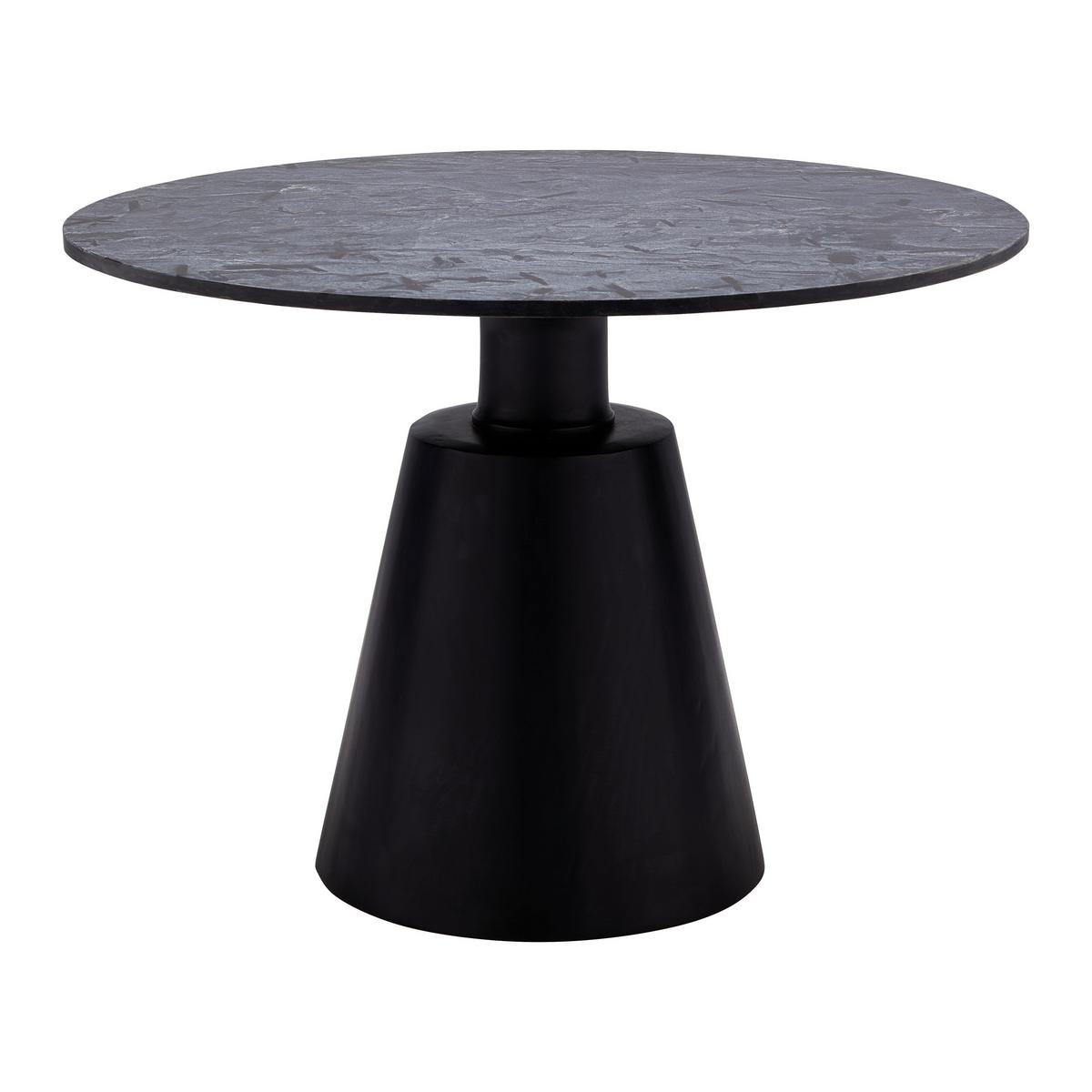 Esstisch Nero in Schwarz/Grau aus Mangoholz - Schwarz/Grau, MODERN, Holz/Stein (120/82/120cm) - Premium Living