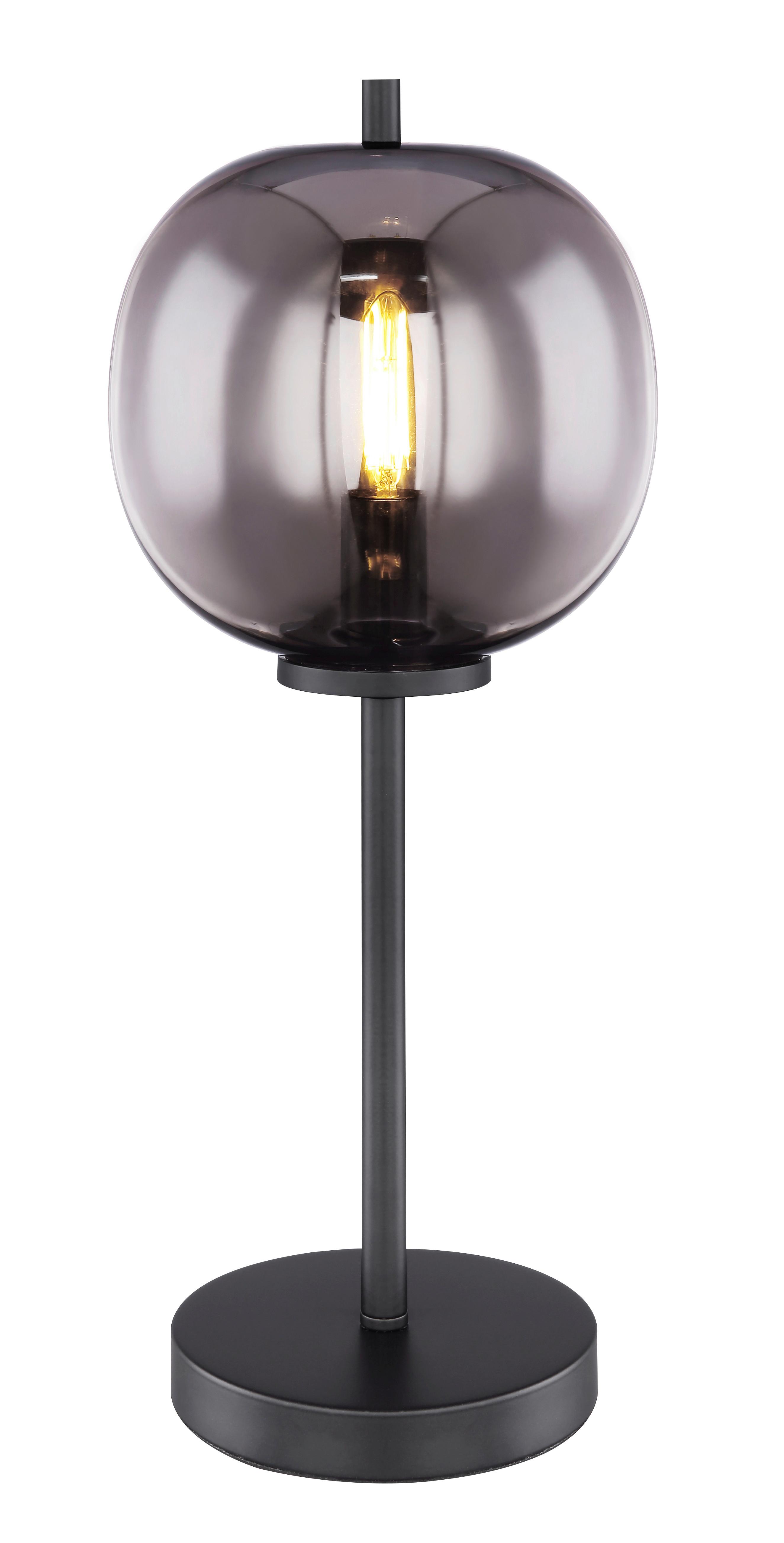 Tischleuchte Blacky in Grau max. 40 Watt - Schwarz/Grau, MODERN, Glas/Metall (18,5/45cm)